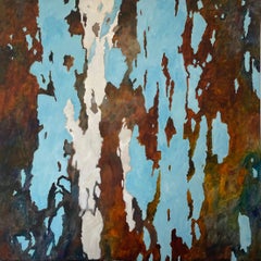 "Mother Nature" Abstract Landscape Painting, Signed, Large Square Painting