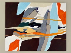 "Step Carefully", astratto contemporaneo colorato e arancione vivo di Steffen Bue