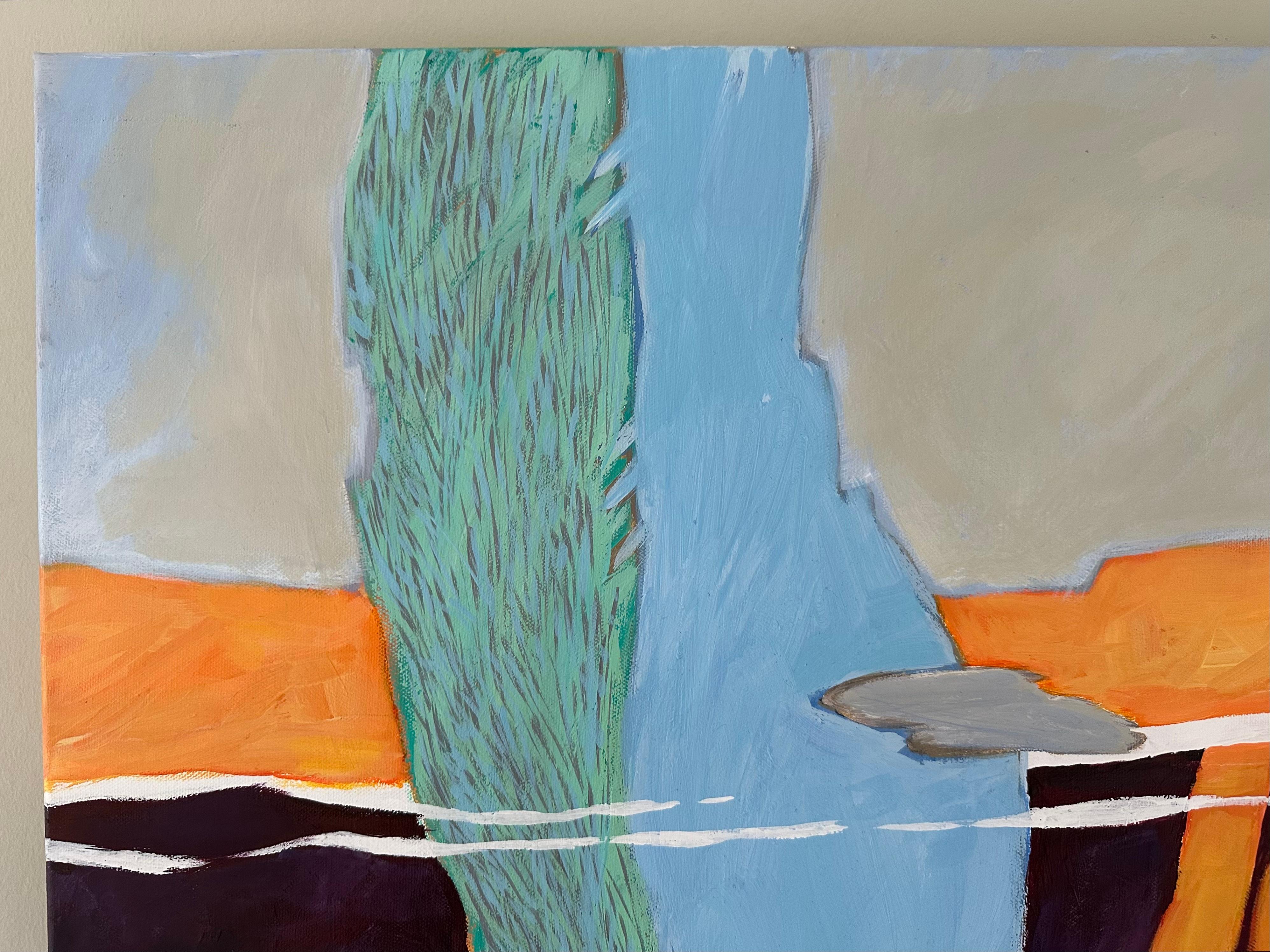 « Want To See You Here II », grande peinture de paysage vibrant en bleu, Steffen Bue en vente 6