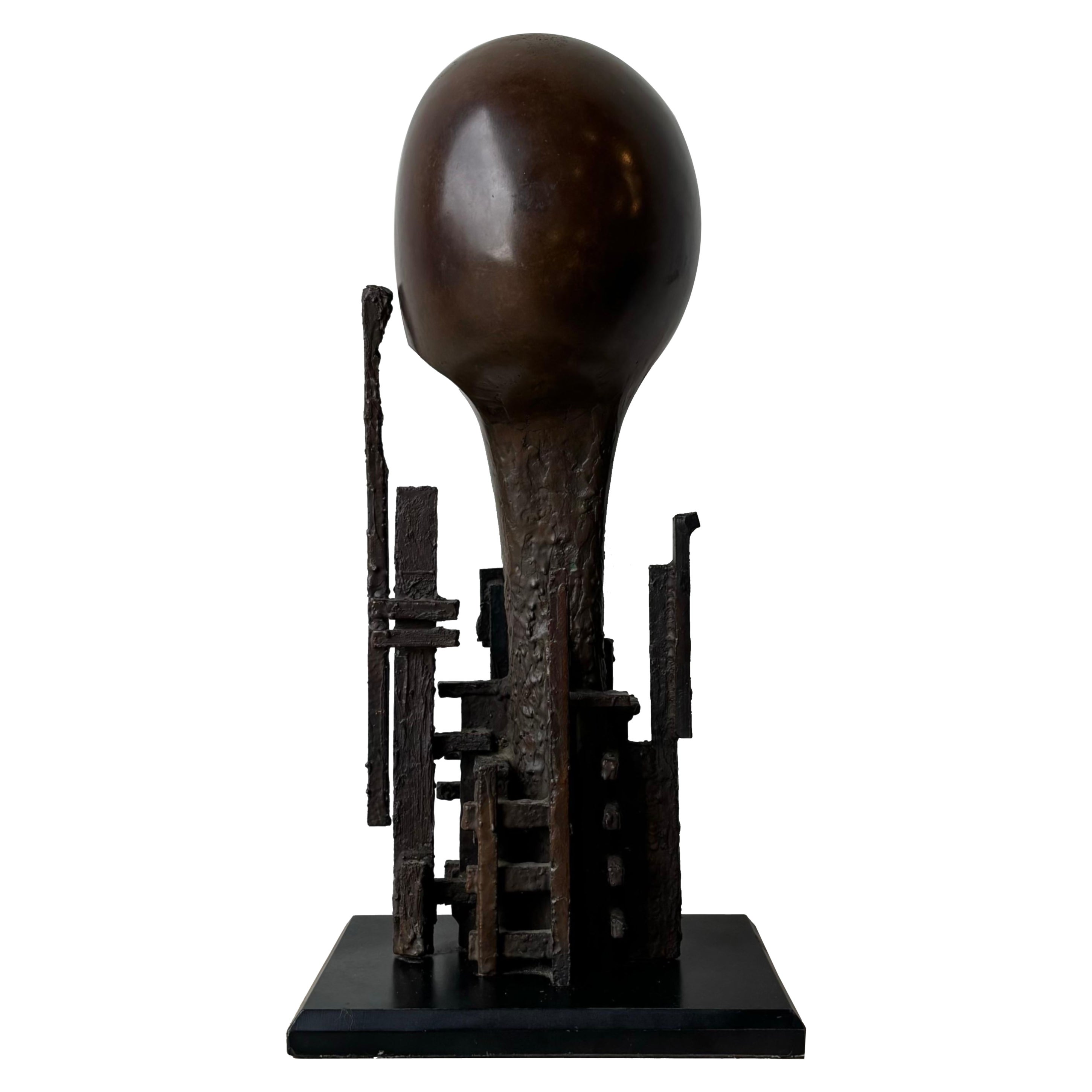 Scultura astratta in bronzo di Steffen Lüttge, anni '80, Danimarca