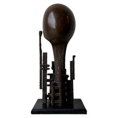 Scultura astratta in bronzo di Steffen Lüttge, anni '80, Danimarca