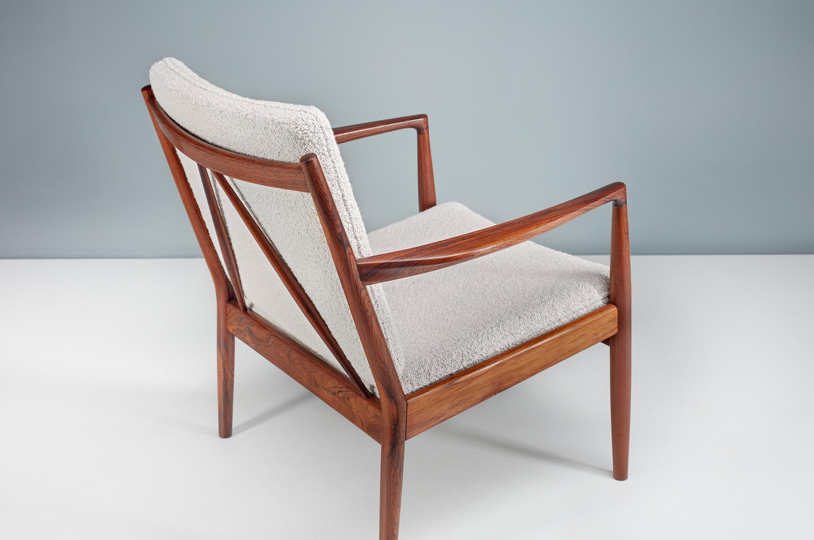 Danois Steffen Syrach-Larsen fauteuils de salon en bois de rose, années 1960 en vente