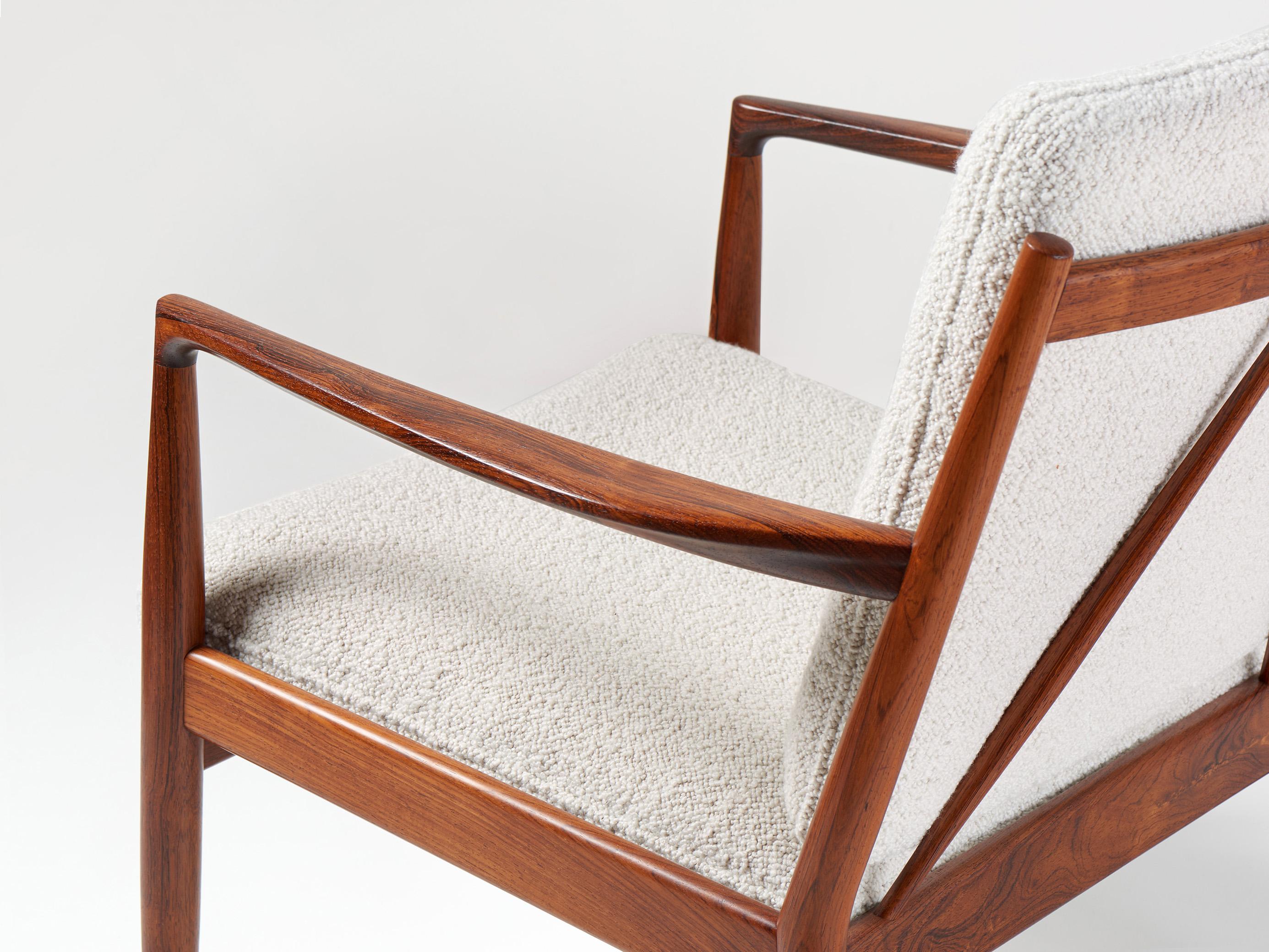 Danish Steffen Syrach-Larsen Rosewood Lounge Chairs, c1960s For Sale