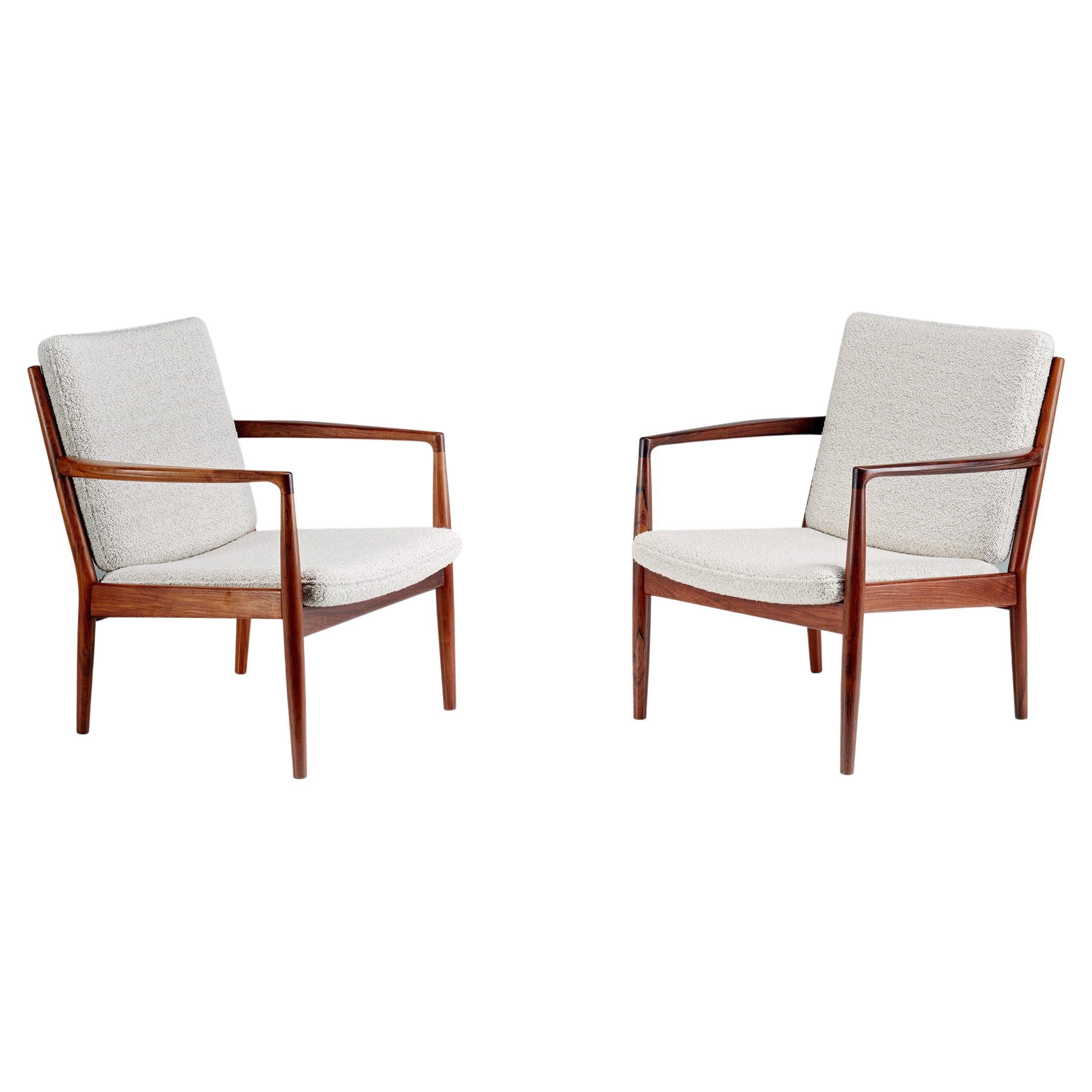 Steffen Syrach-Larsen Rosewood Lounge Chairs, c1960s For Sale