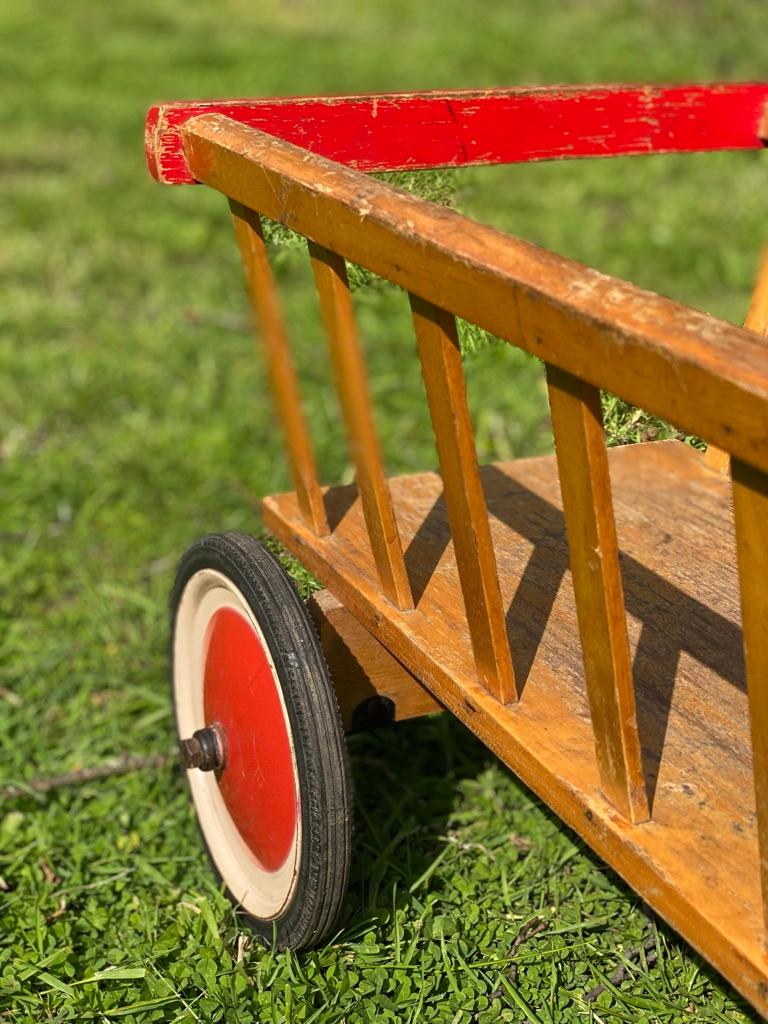 Steiff 1950's Children's Wooden Wagon Handcart, Germany For Sale 2