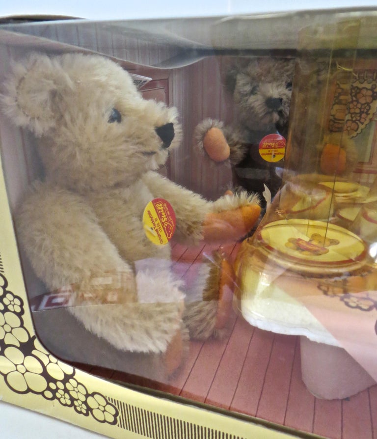 Steiff 4 Teddy Bear Tea Party Set, German, circa 1982 at 1stDibs