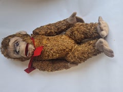 Steiff Jocko Monkey, 1950's German Sitting Mohair Chimpanzee