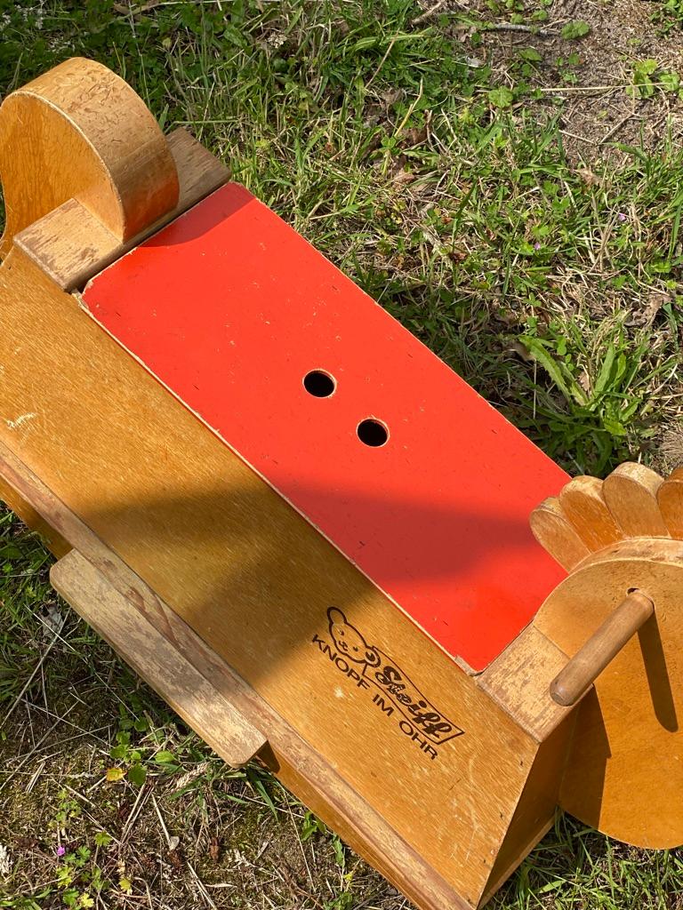 Steiff, Wooden Rocking Horse / Toy Chest 1970's Germany For Sale at 1stDibs
