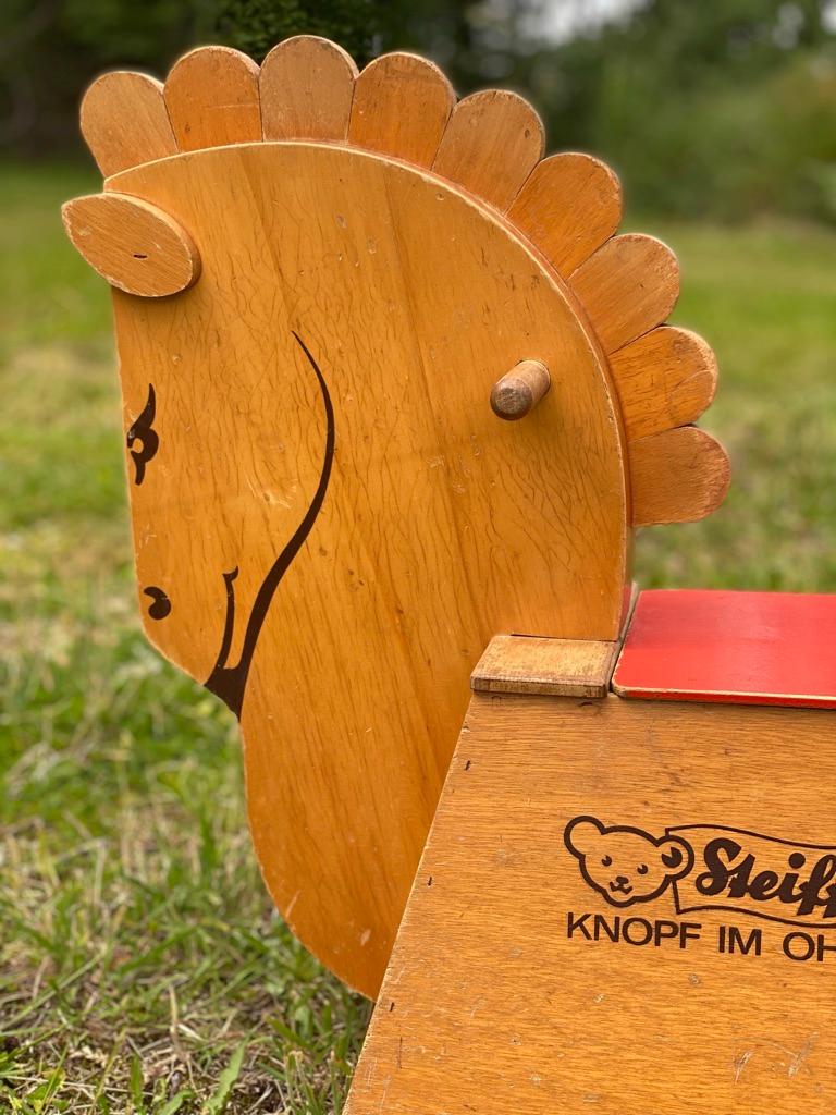 Steiff, Wooden Rocking Horse / Toy Chest 1970's Germany For Sale at 1stDibs
