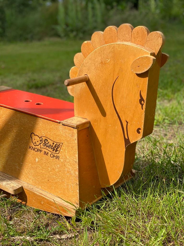 Steiff, Wooden Rocking Horse / Toy Chest 1970's Germany For Sale 5