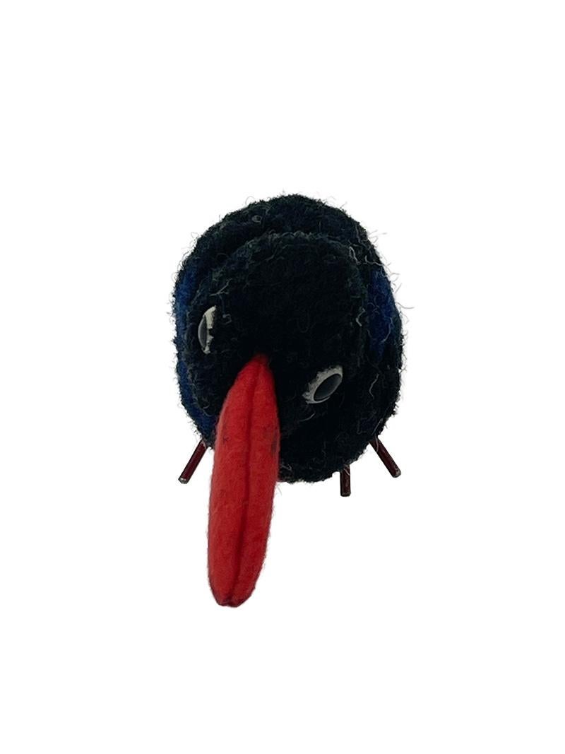 Steiff wool miniature Toy Raven Crow, Germany 1938-43 In Good Condition For Sale In Delft, NL