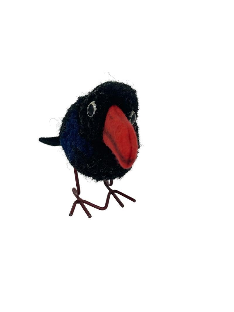 Fabric Steiff wool miniature Toy Raven Crow, Germany 1938-43 For Sale