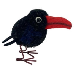 Vintage Steiff wool miniature Toy Raven Crow, Germany 1938-43