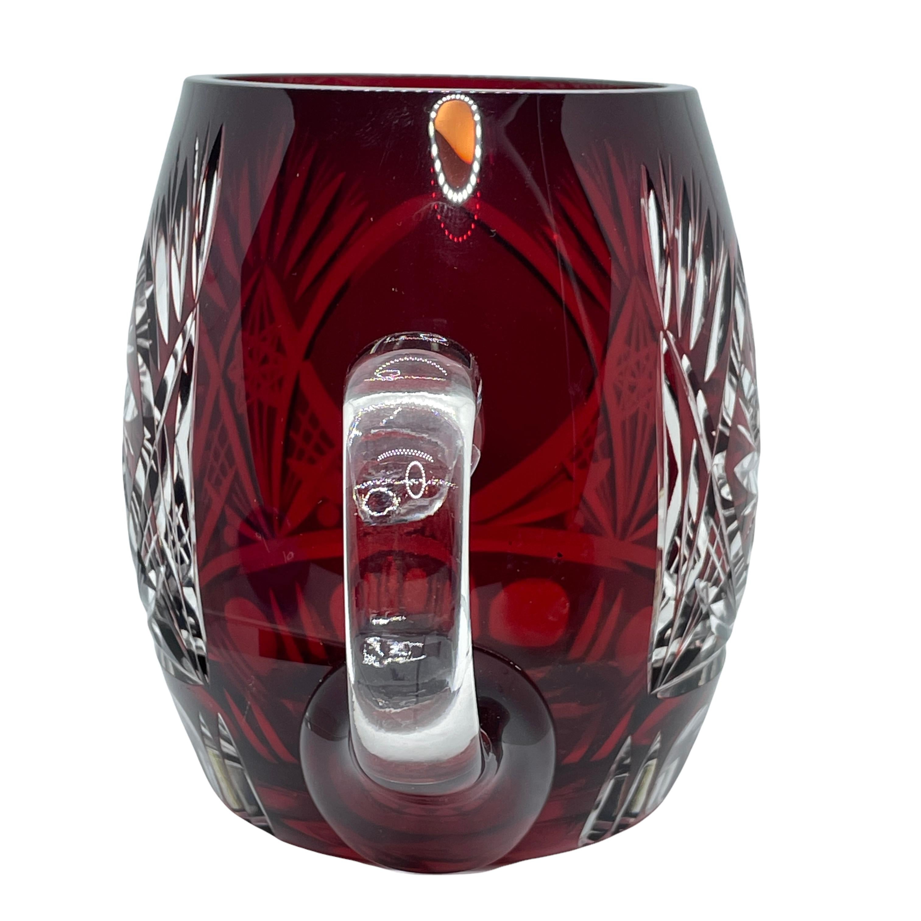 red glass mugs