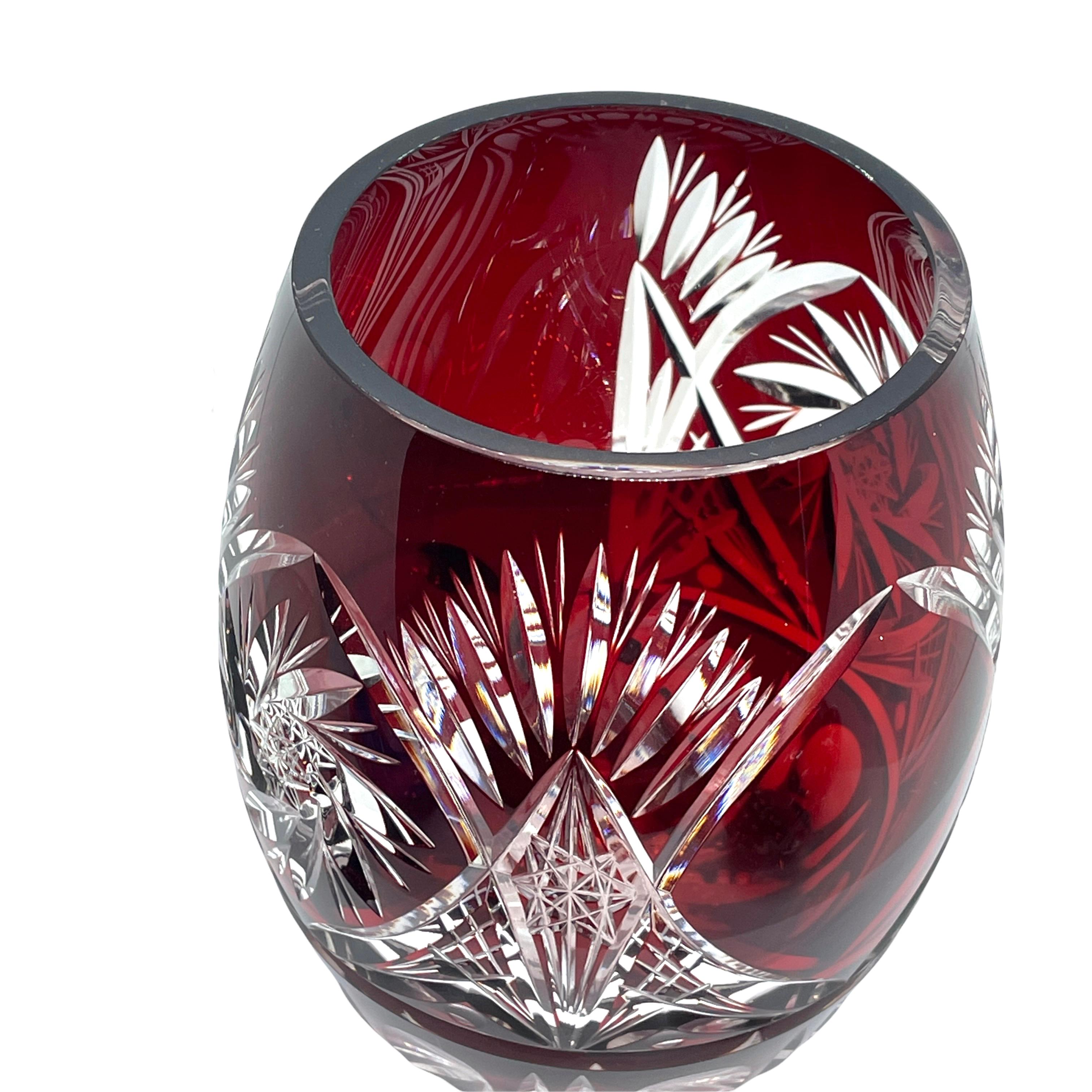 Stein Beer Glass Mug, Ruby Red Crystal Art Glass, Vintage Bohemia In Good Condition In Nuernberg, DE
