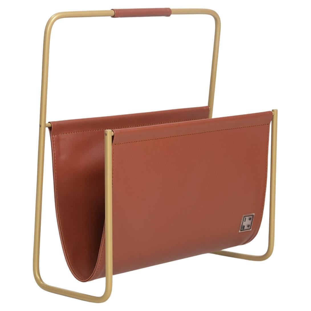 Portariviste Stein con struttura in metallo e finitura in ecopelle