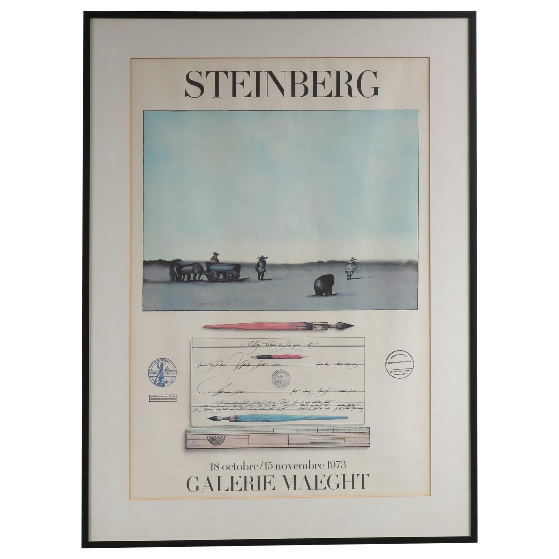 Steinberg Lithografie für die Galerie Maeght, gedruckt von Mourlot in Paris, 1973 im Angebot