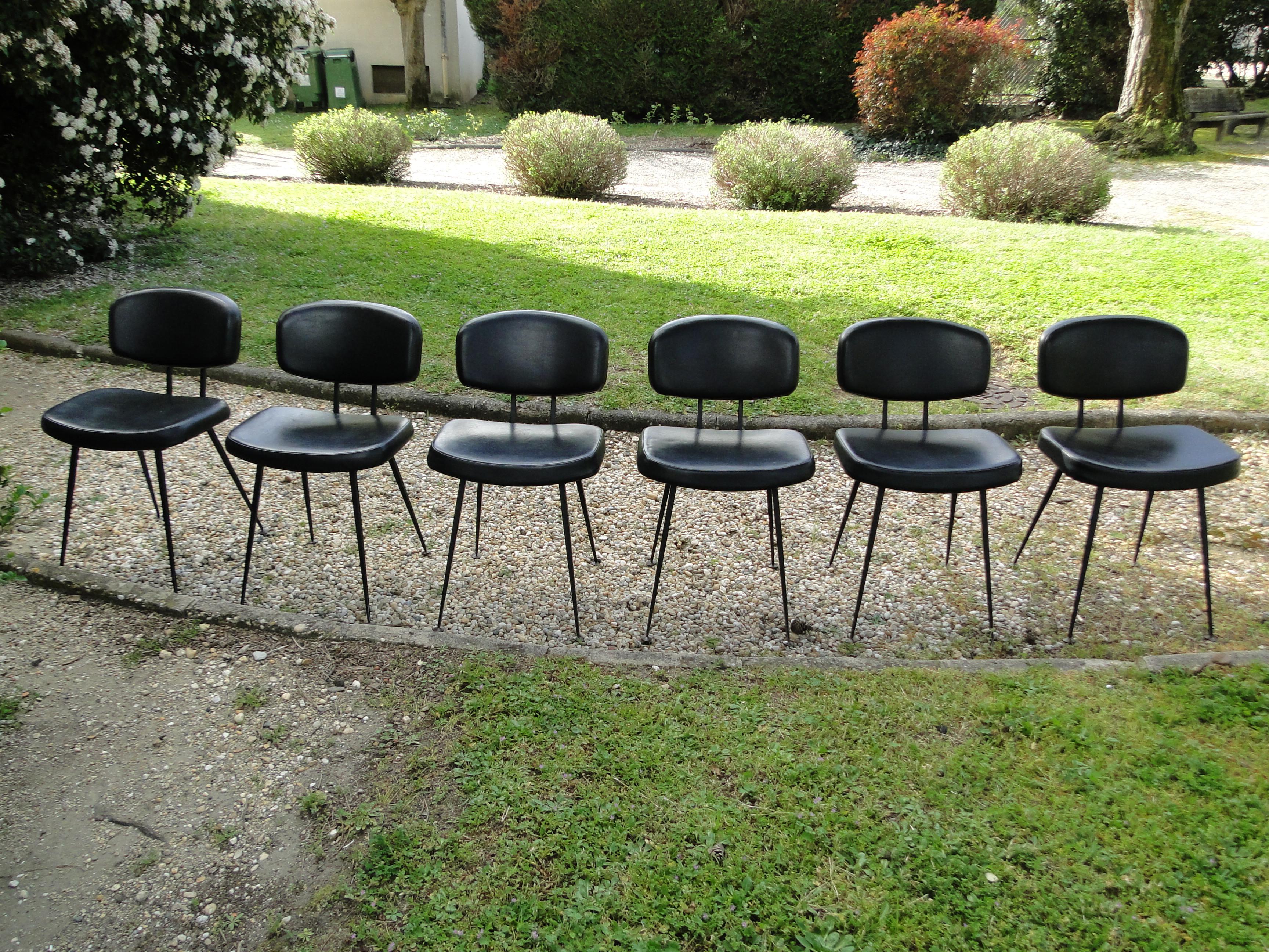 Steiner Airborne 6 Chairs Guariche Paulin Mortier Motte Thonet Arp French  5