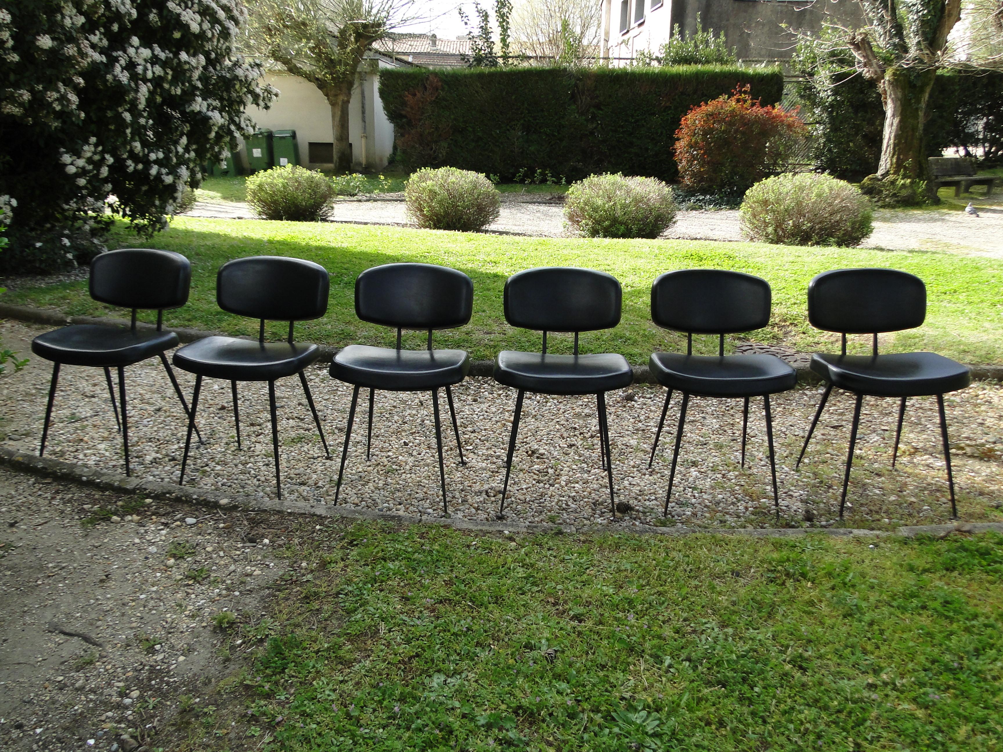 Steiner Airborne 6 Chairs Guariche Paulin Mortier Motte Thonet Arp French  6