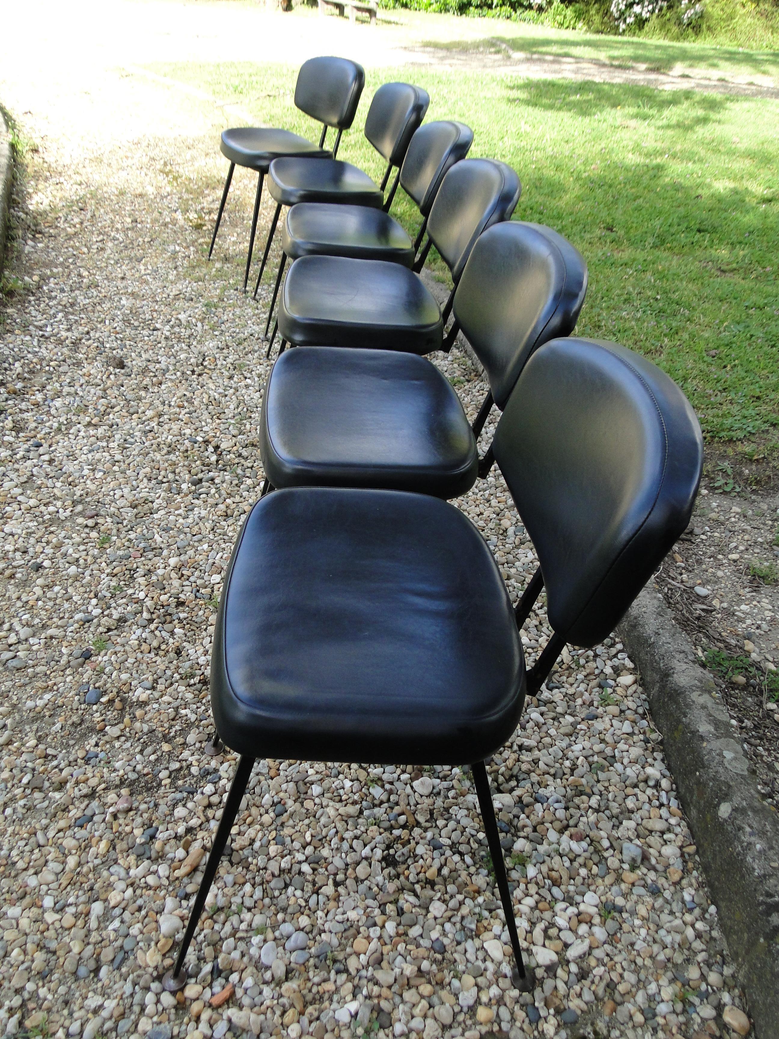 Mid-20th Century Steiner Airborne 6 Chairs Guariche Paulin Mortier Motte Thonet Arp French 