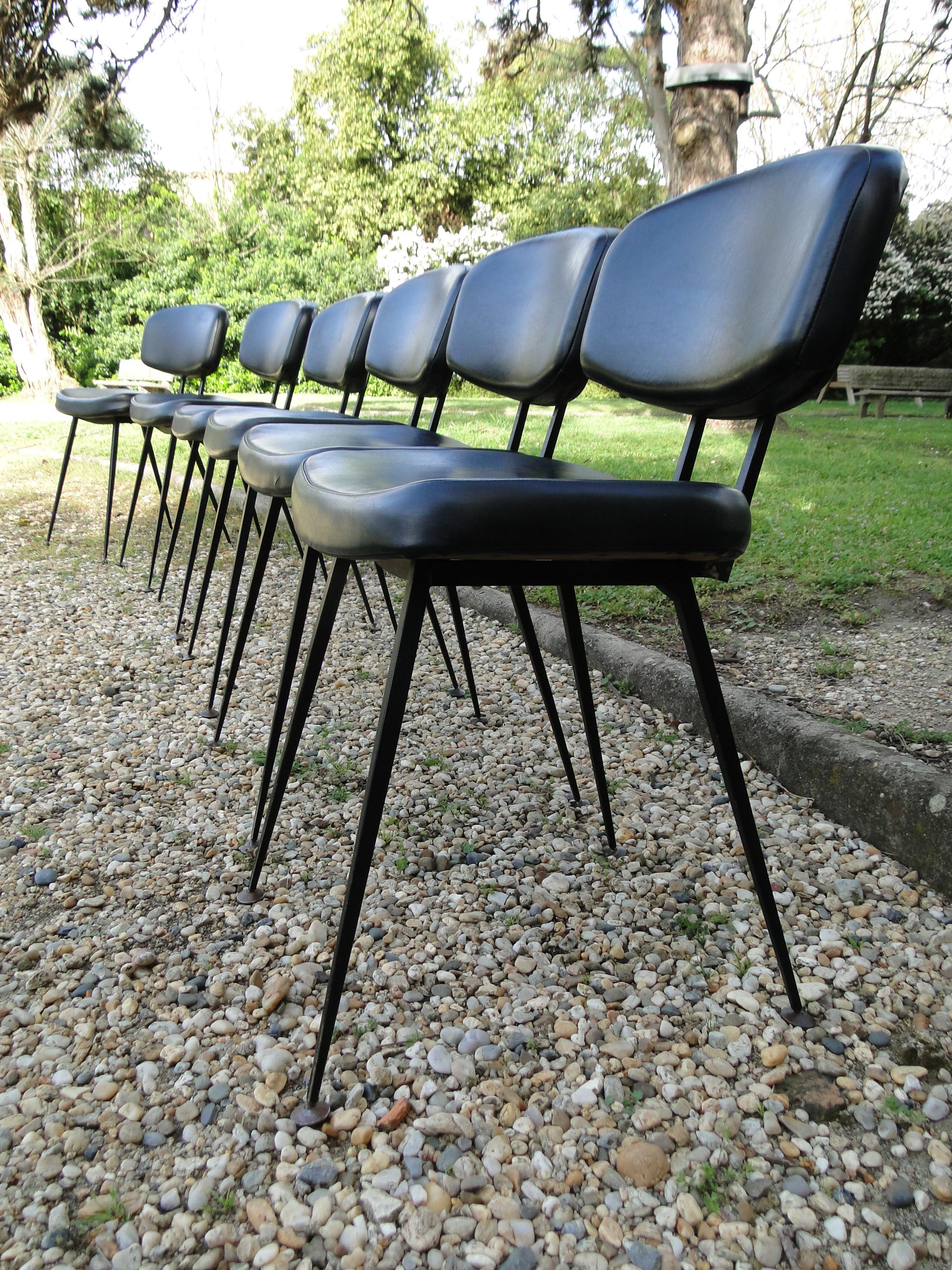 Metal Steiner Airborne 6 Chairs Guariche Paulin Mortier Motte Thonet Arp French 