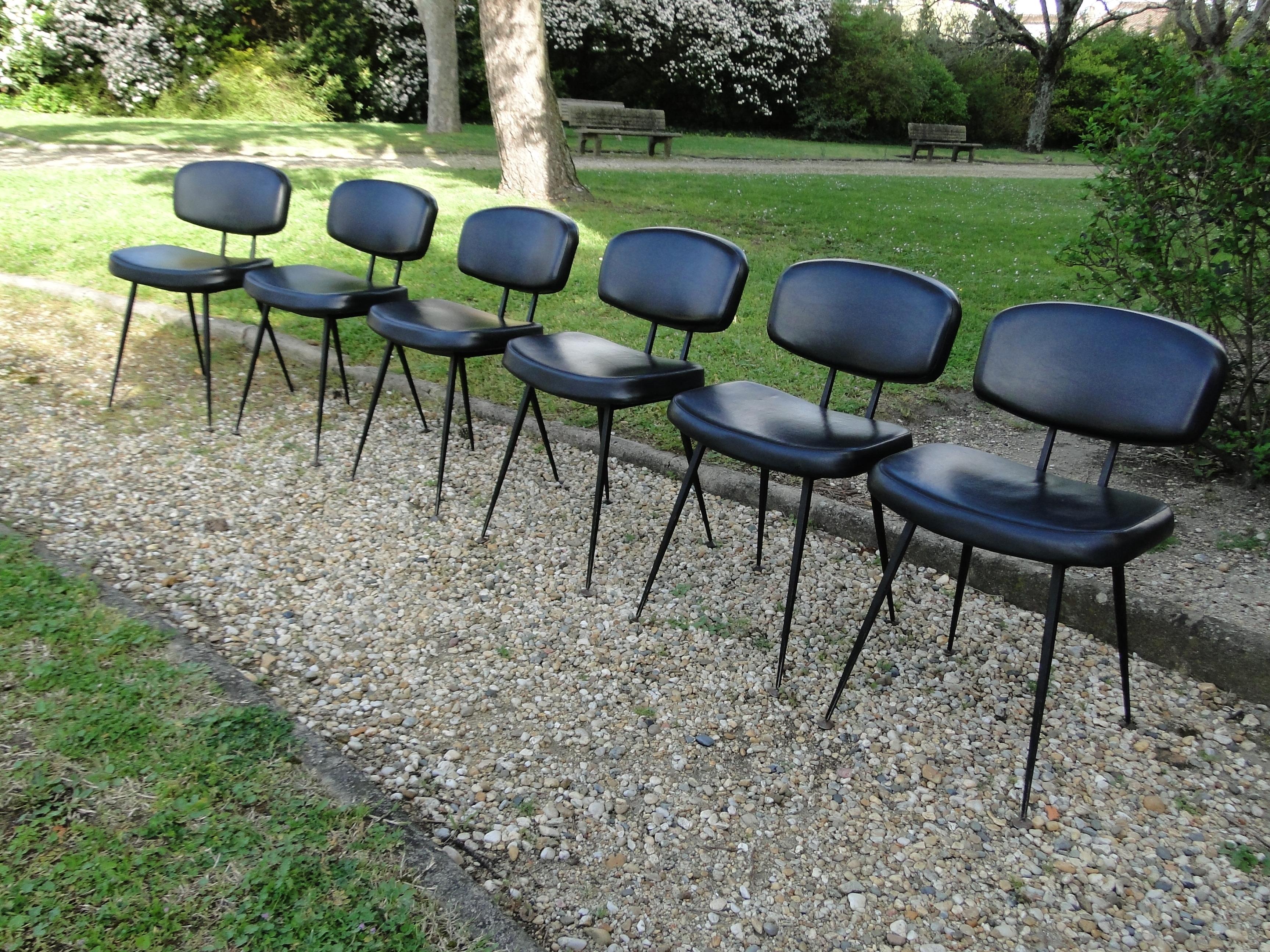 Steiner Airborne 6 Chairs Guariche Paulin Mortier Motte Thonet Arp French  1