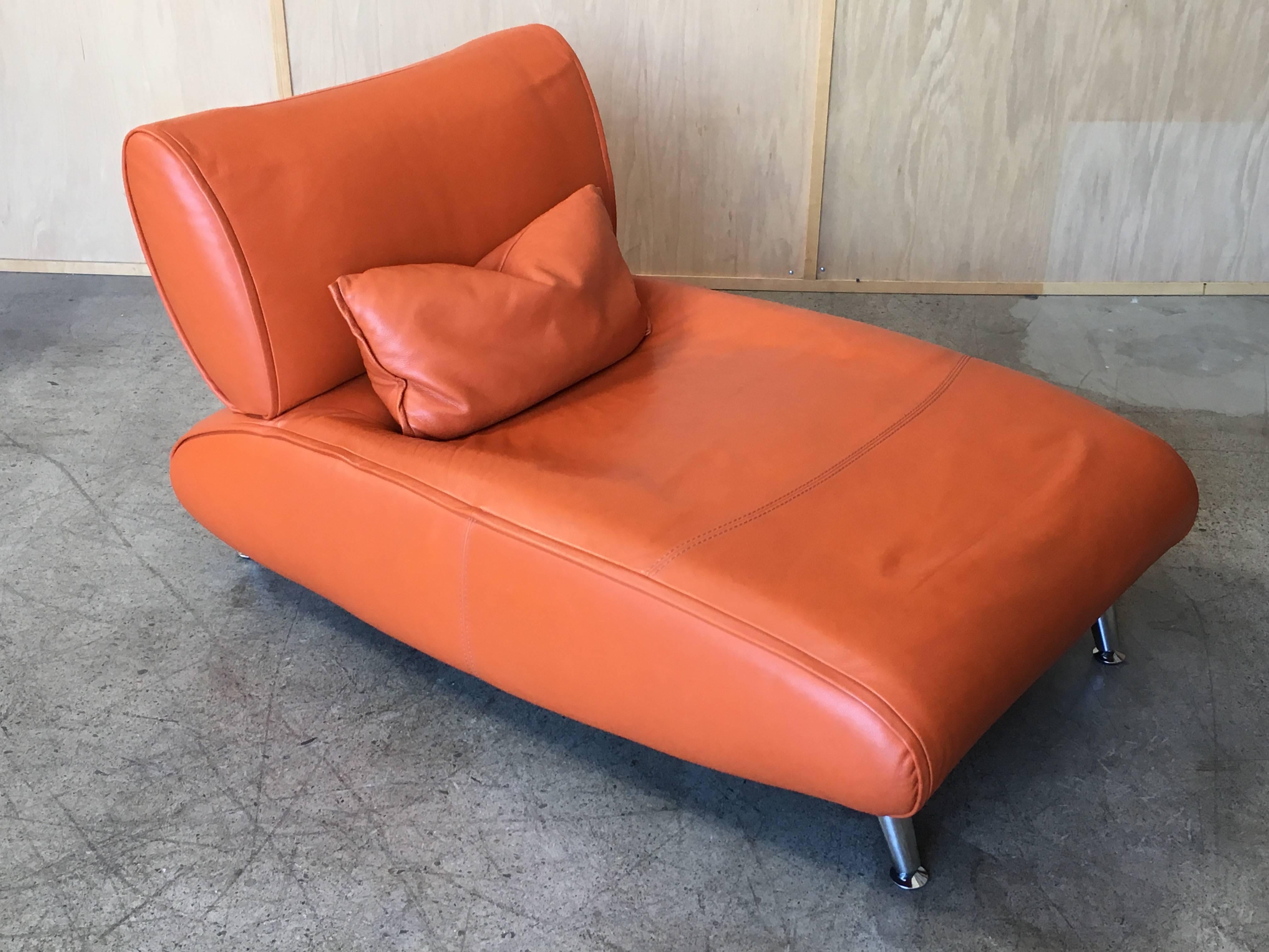 Steiner Leather Chaise Longue 5