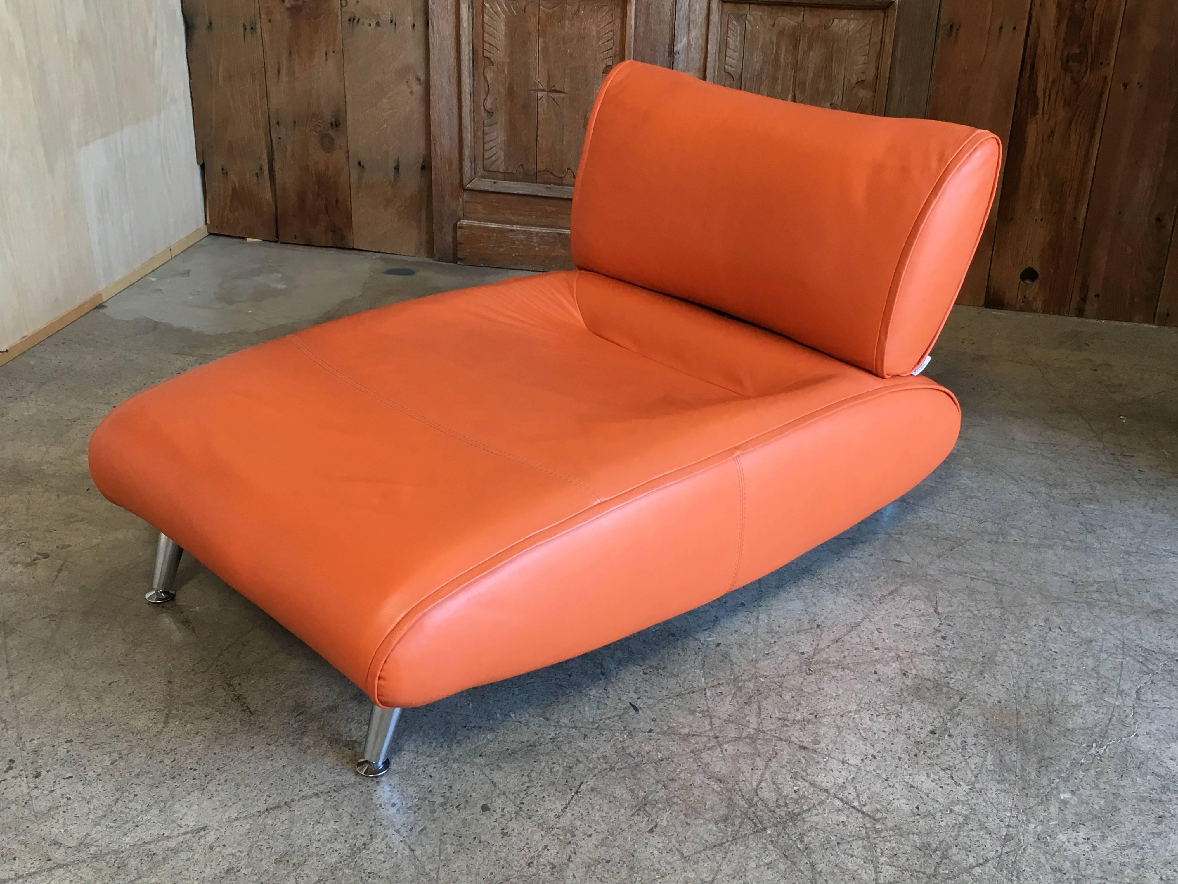 Steiner Leather Chaise Longue 11