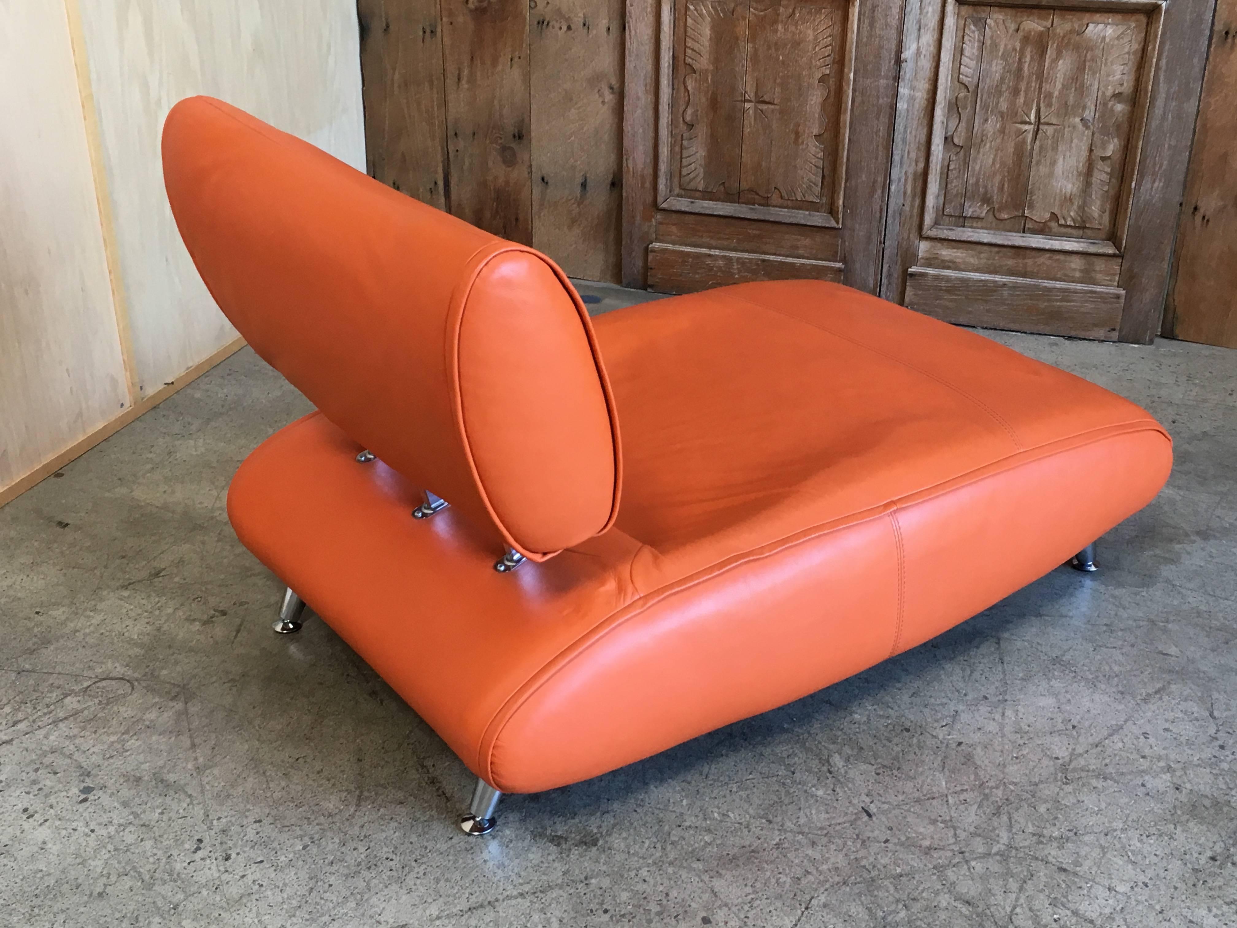 Steiner Leather Chaise Longue 1