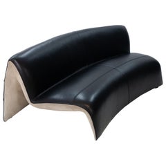 Steiner Paris Curved Leather Sofa Model Rivoli