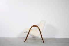 Steiner Sheepskin Bow Wood Chair, 1948, France