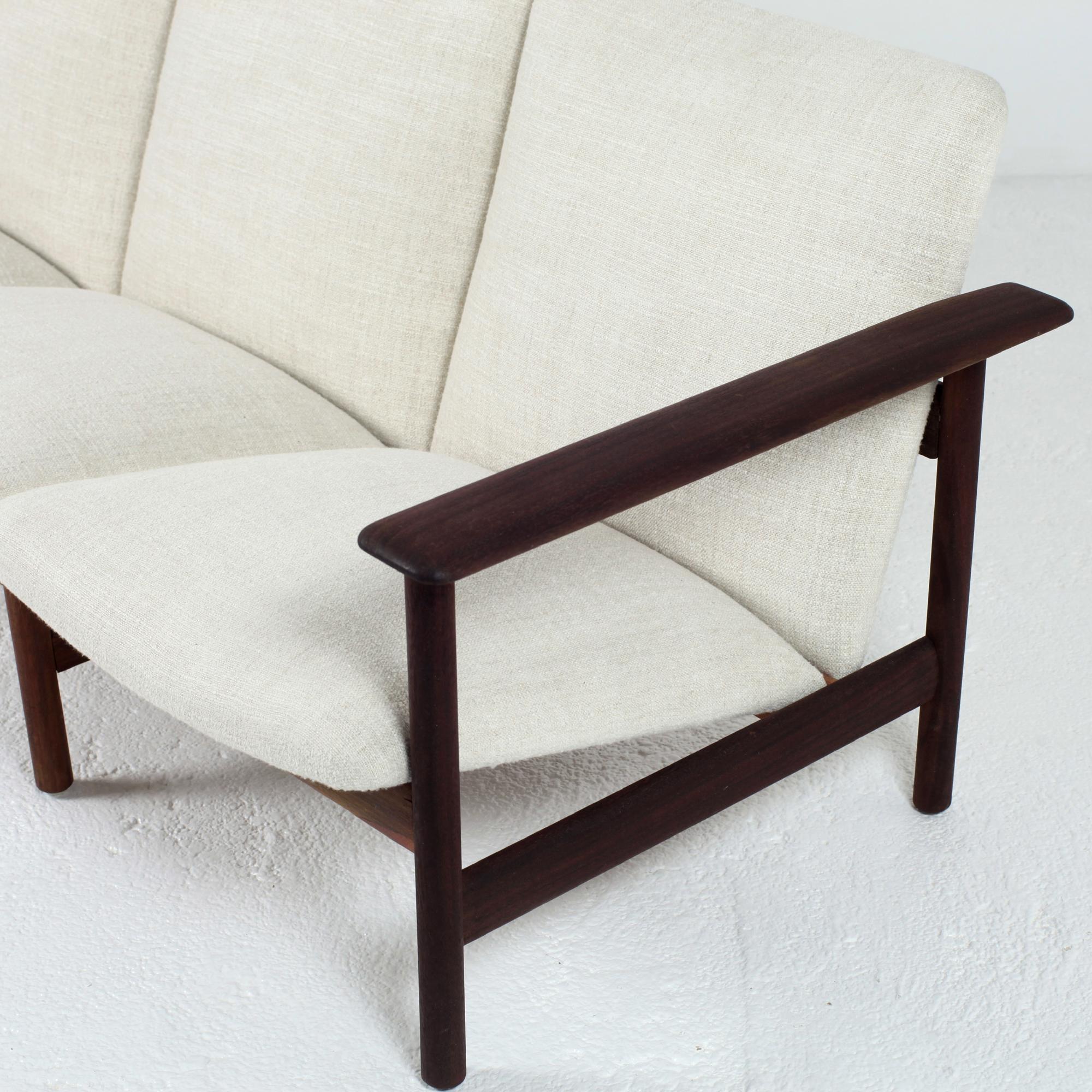 Steiner Sofa Solid Wood Frame and Pierre Frey Fabric, France, 1960s For Sale 2