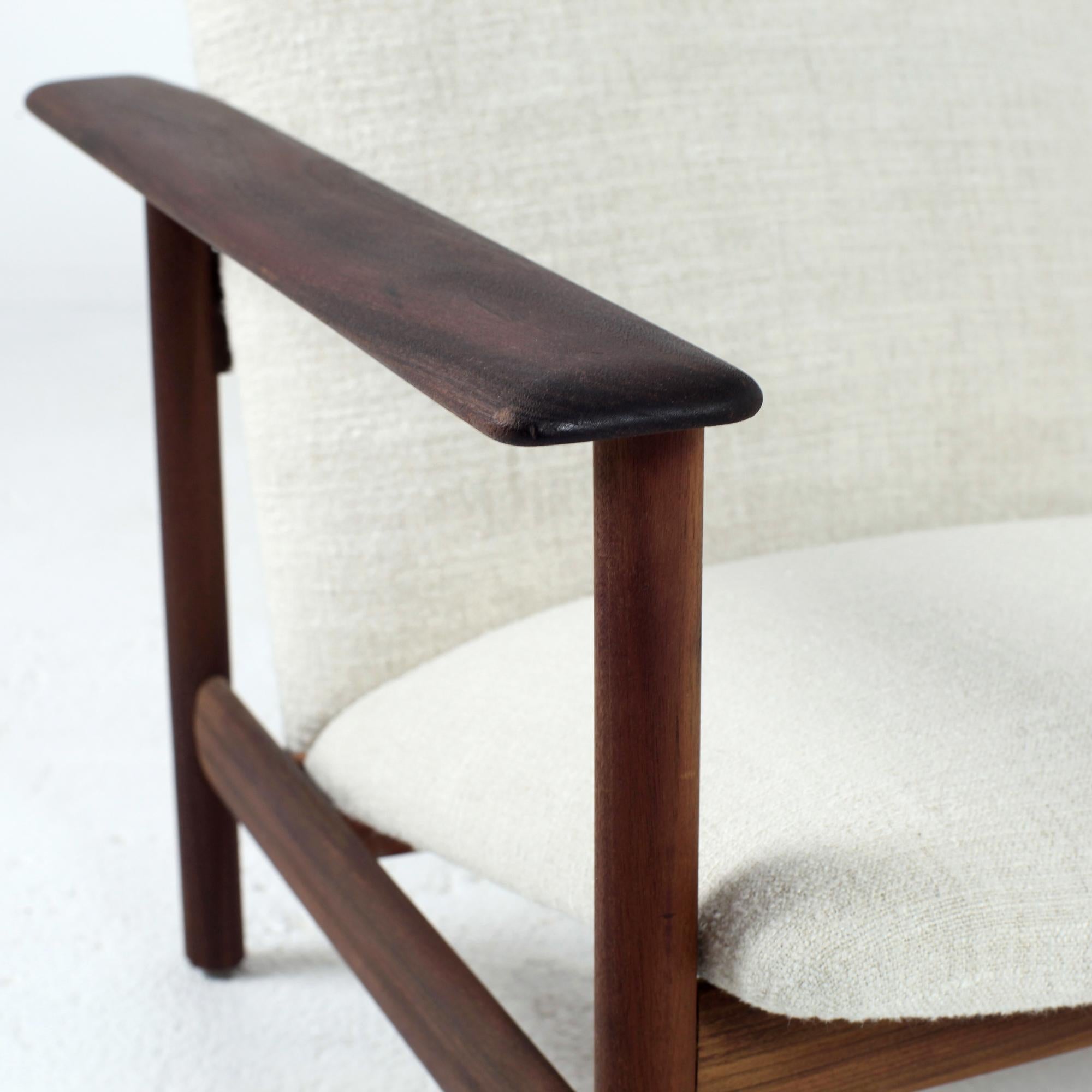 Sofá Steiner Estructura de madera maciza y tela Pierre Frey, Francia, años 60 en venta 3