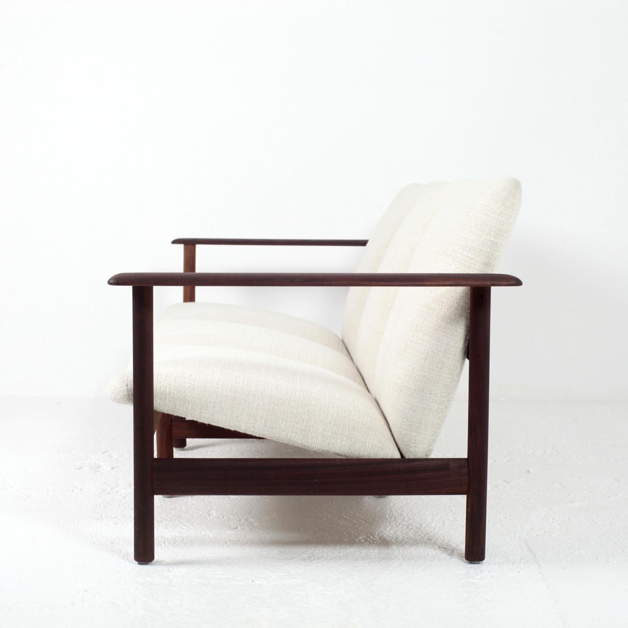 Mid-20th Century Steiner Sofa Solid Wood Frame and Pierre Frey Fabric, France, 1960s For Sale