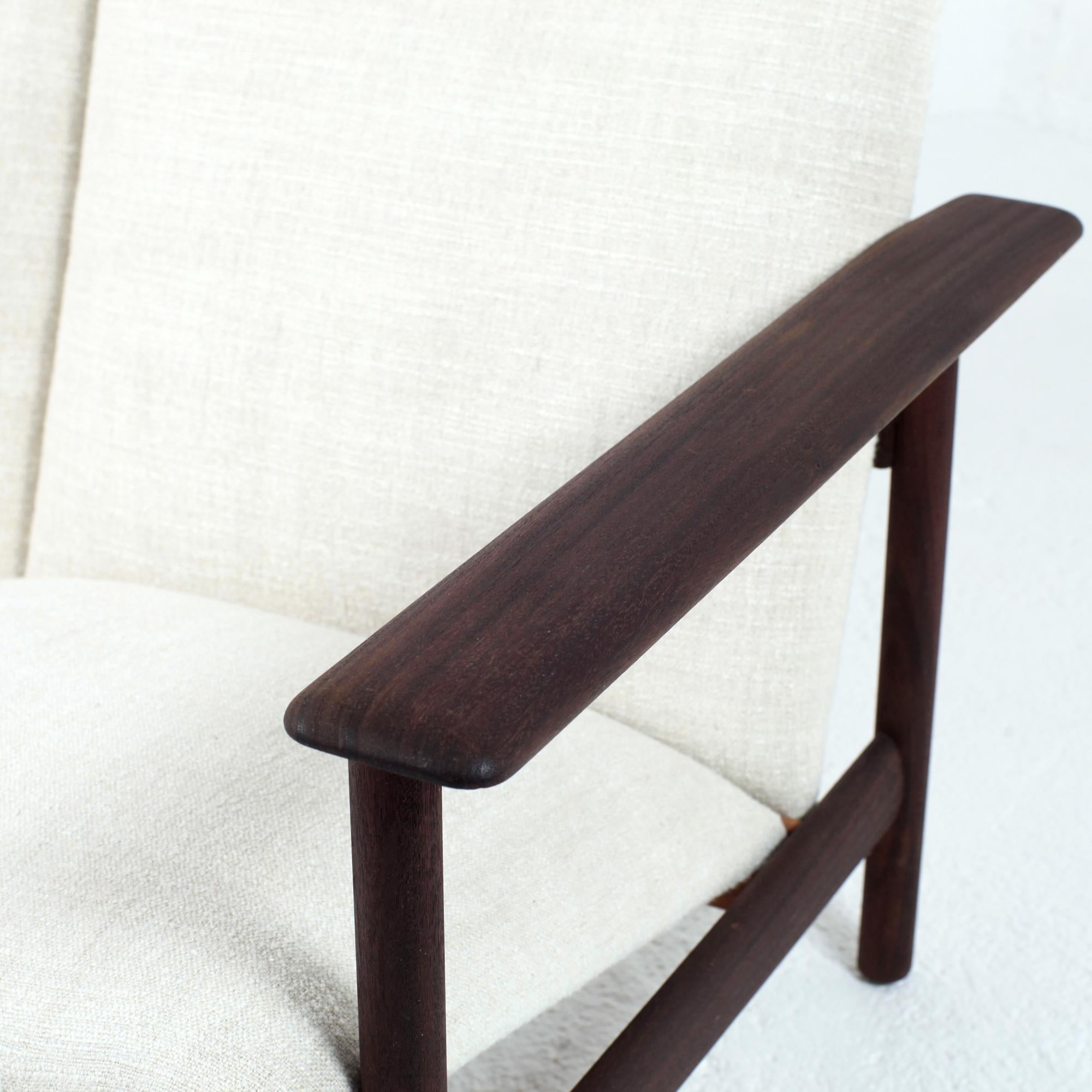 Sofá Steiner Estructura de madera maciza y tela Pierre Frey, Francia, años 60 en venta 1