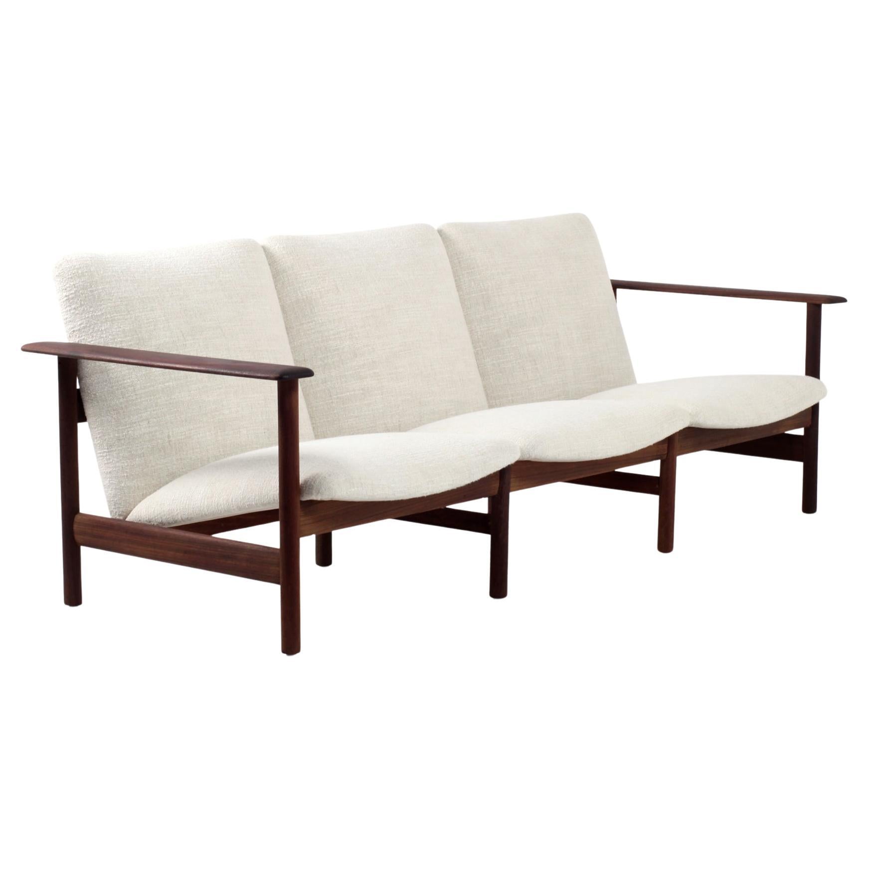 Steiner Sofa Solid Wood Frame and Pierre Frey Fabric, France, 1960s For Sale
