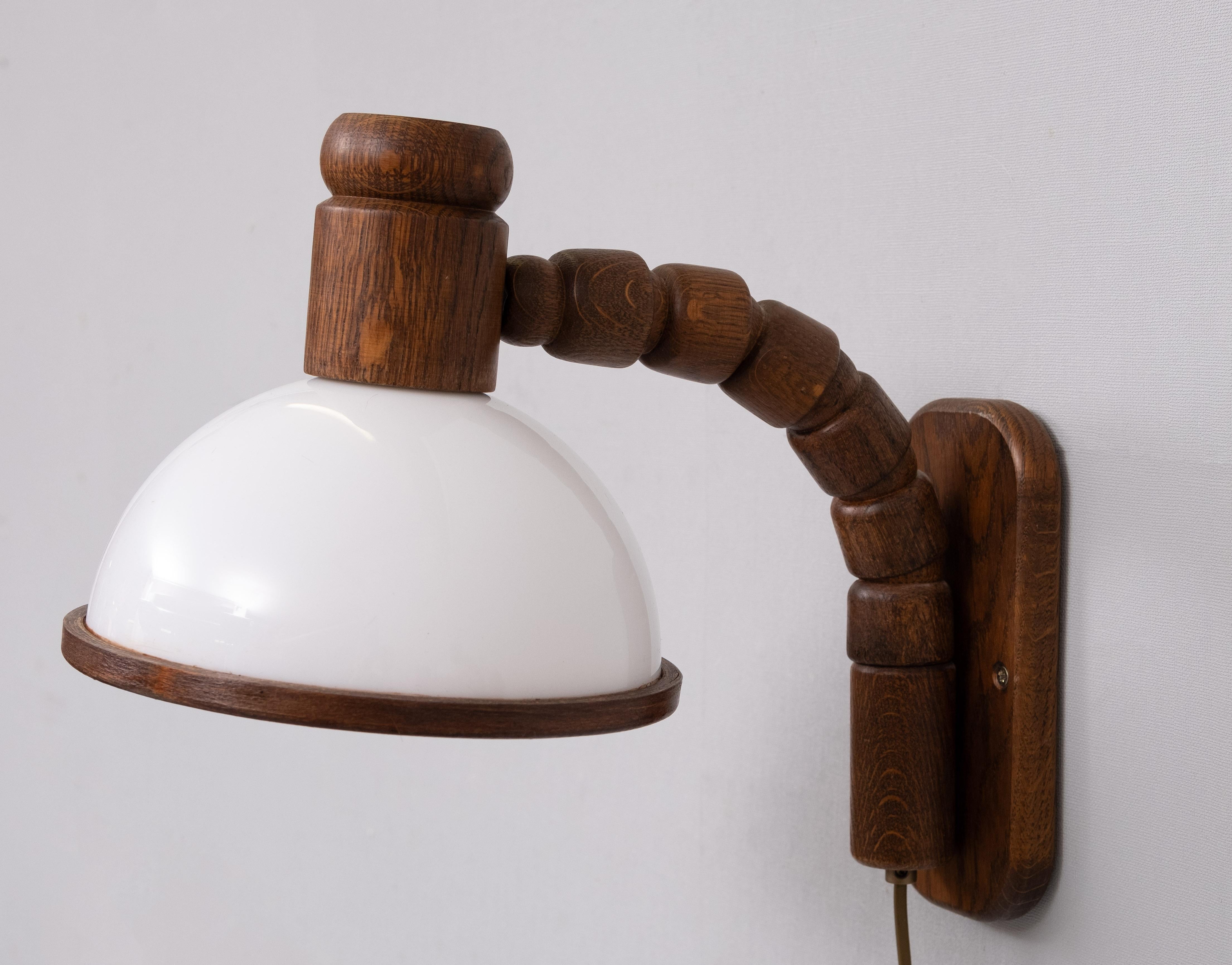 Steinhauer set Oak wood Wall lamps 1970s For Sale 5