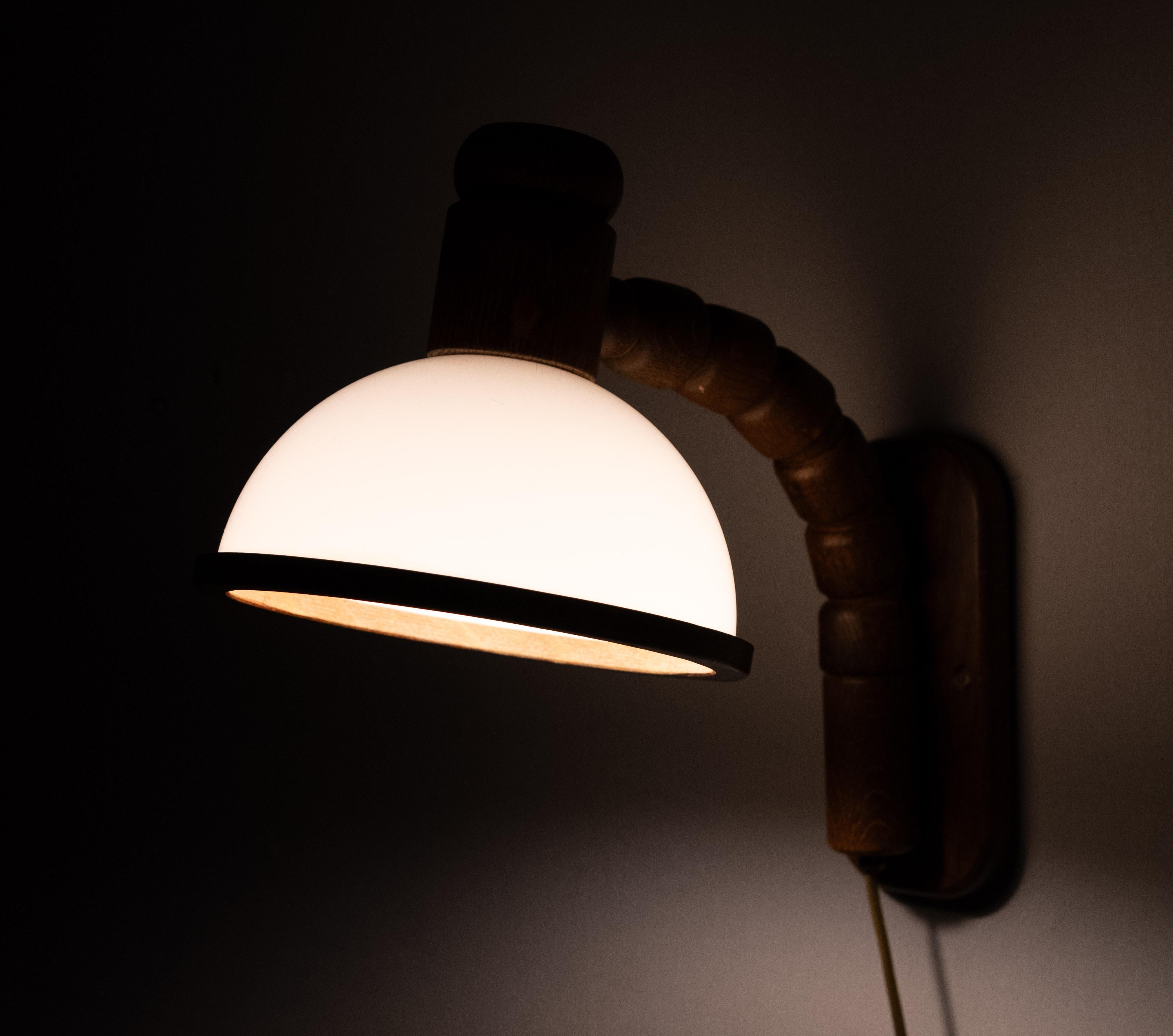 Steinhauer set Oak wood Wall lamps 1970s For Sale 7