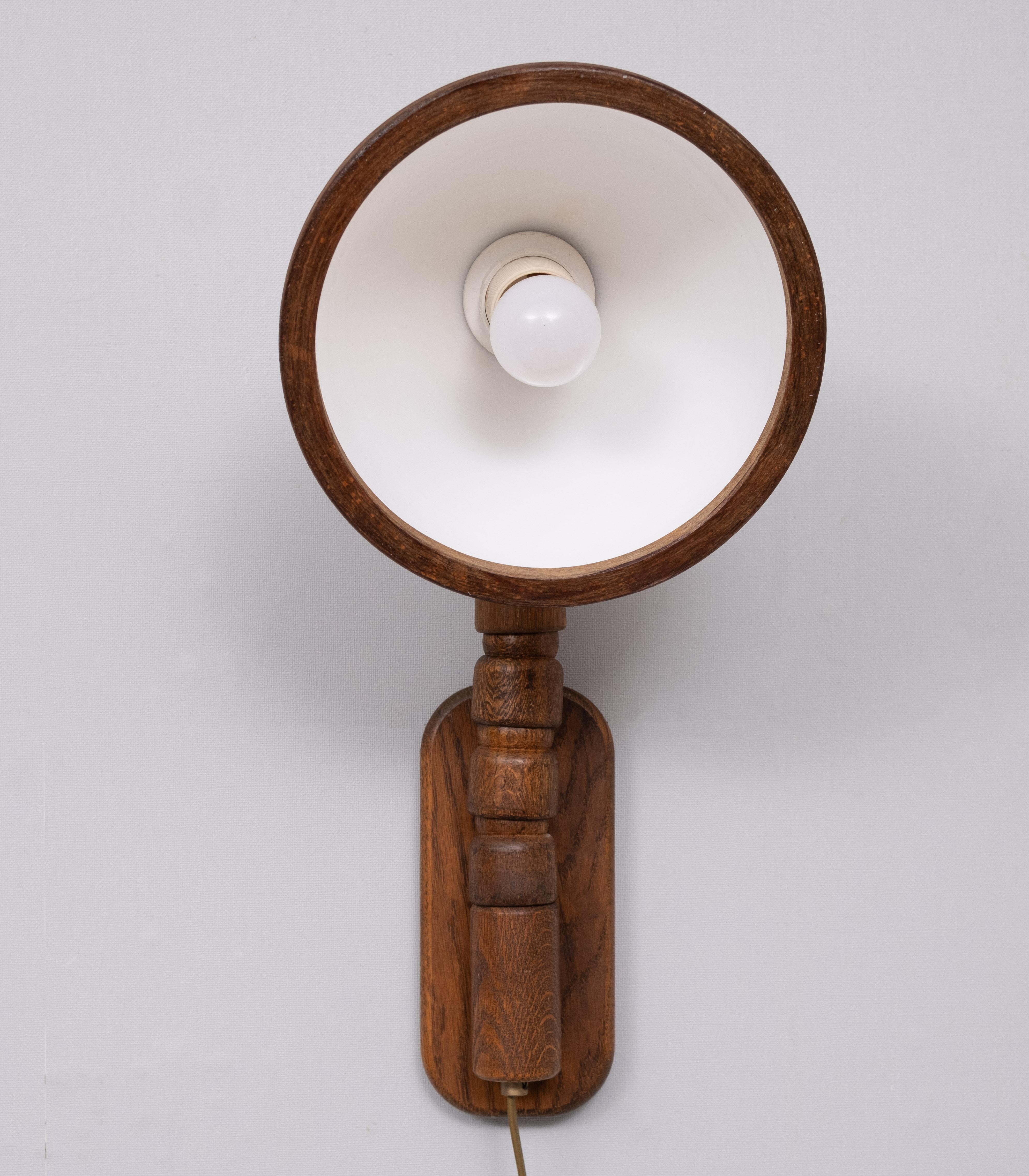 Steinhauer set Oak wood Wall lamps 1970s For Sale 8