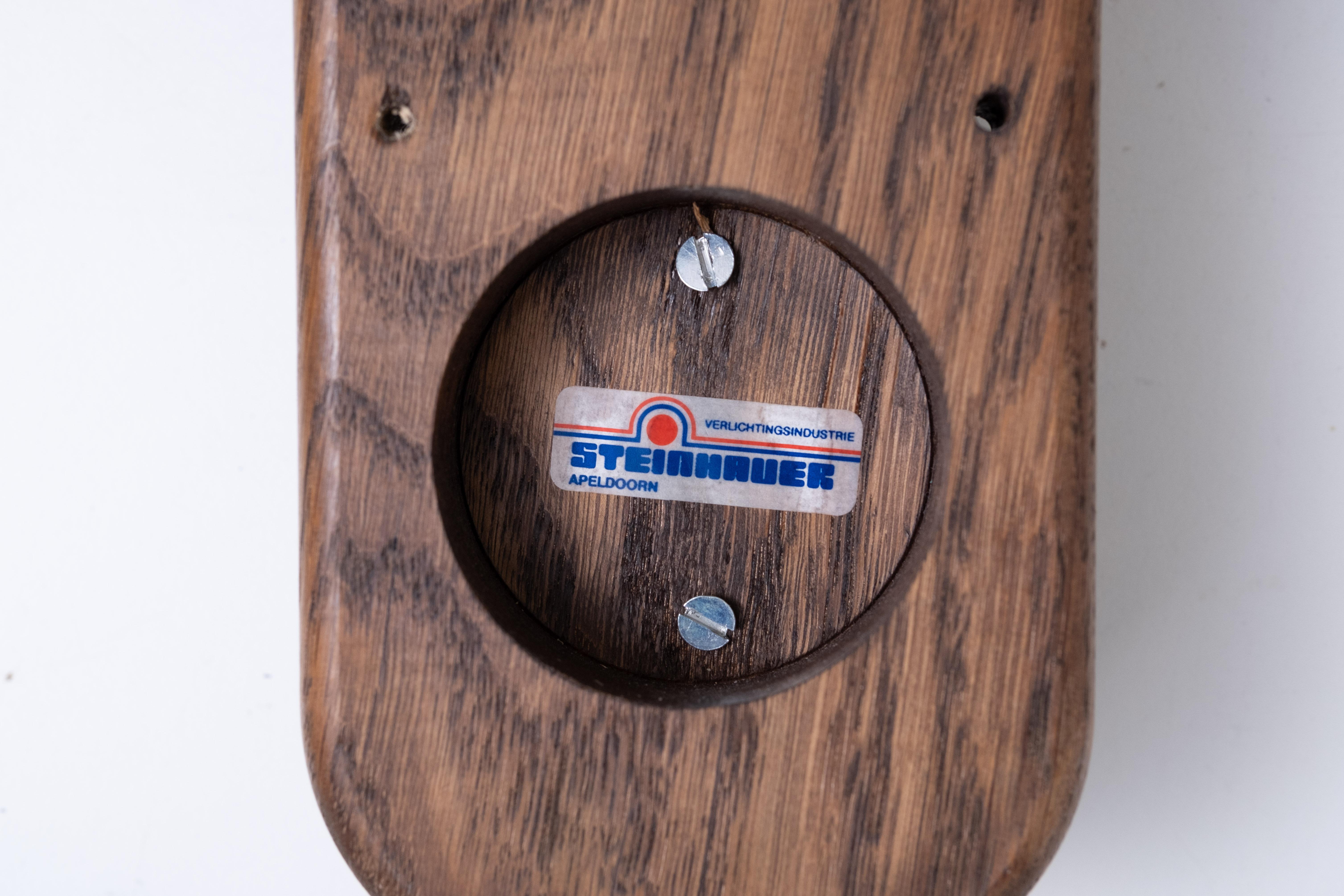 Steinhauer set Oak wood Wall lamps 1970s For Sale 10