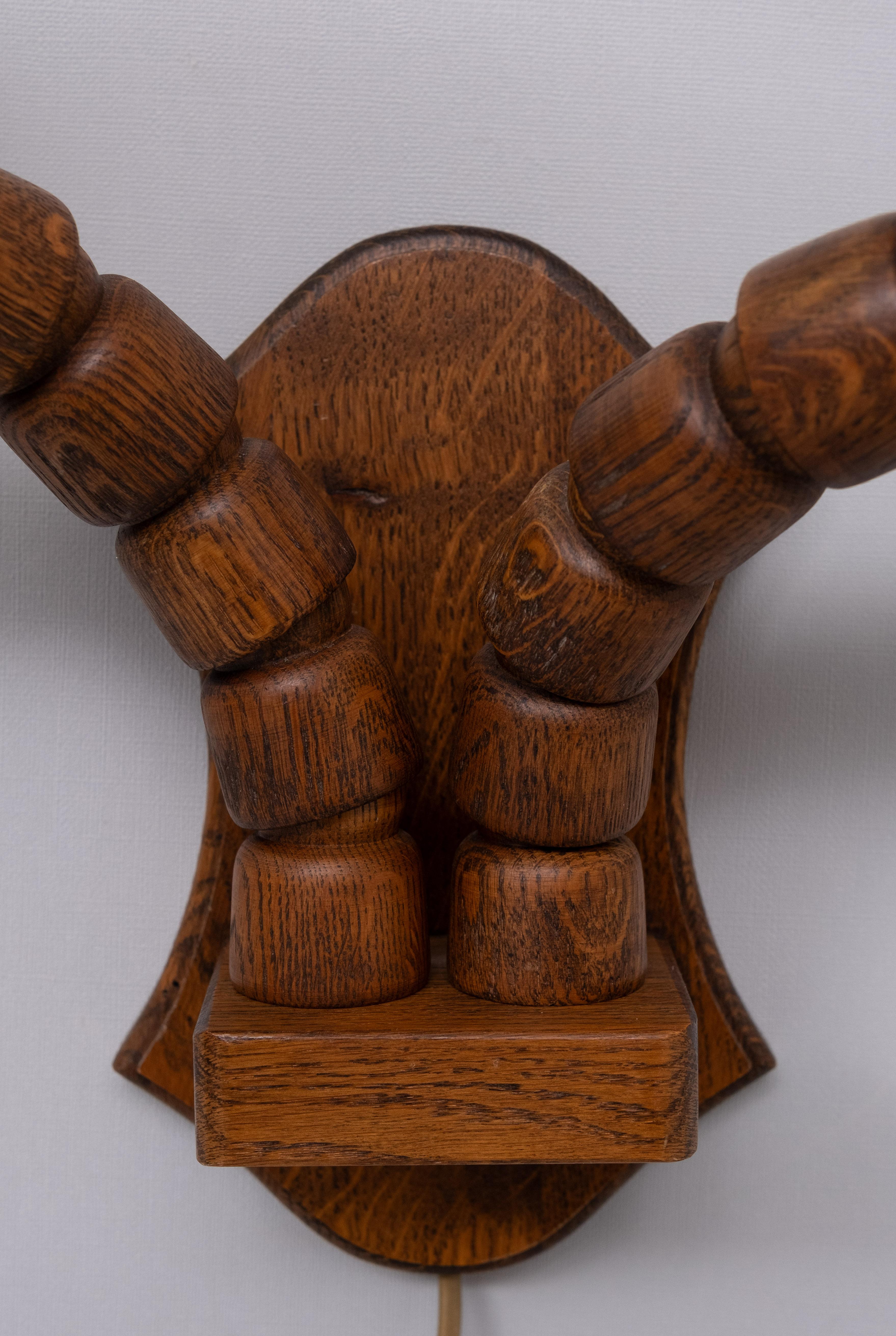 Steinhauer set Oak wood Wall lamps 1970s In Good Condition For Sale In Den Haag, NL