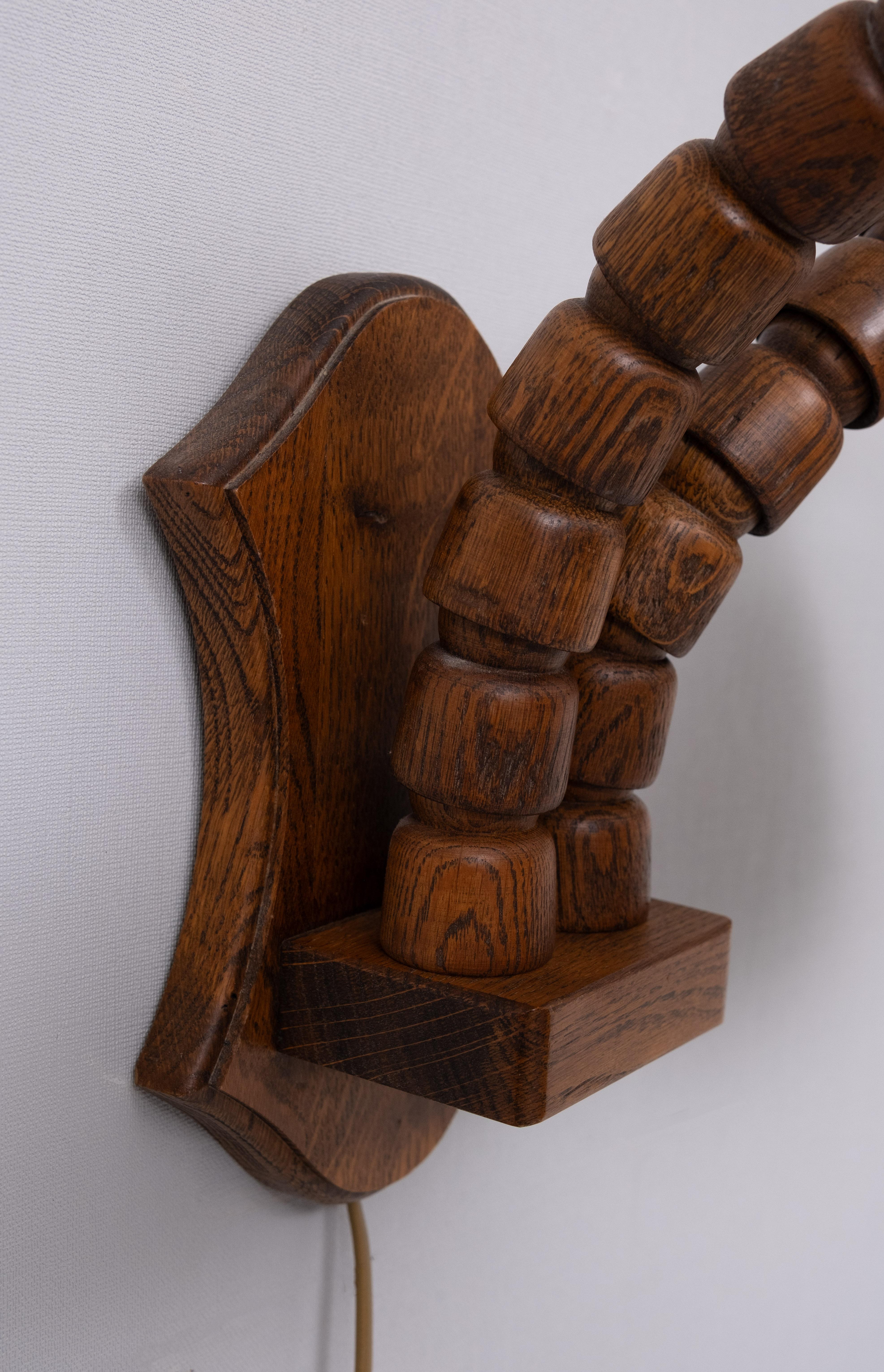 Steinhauer set Oak wood Wall lamps 1970s For Sale 1