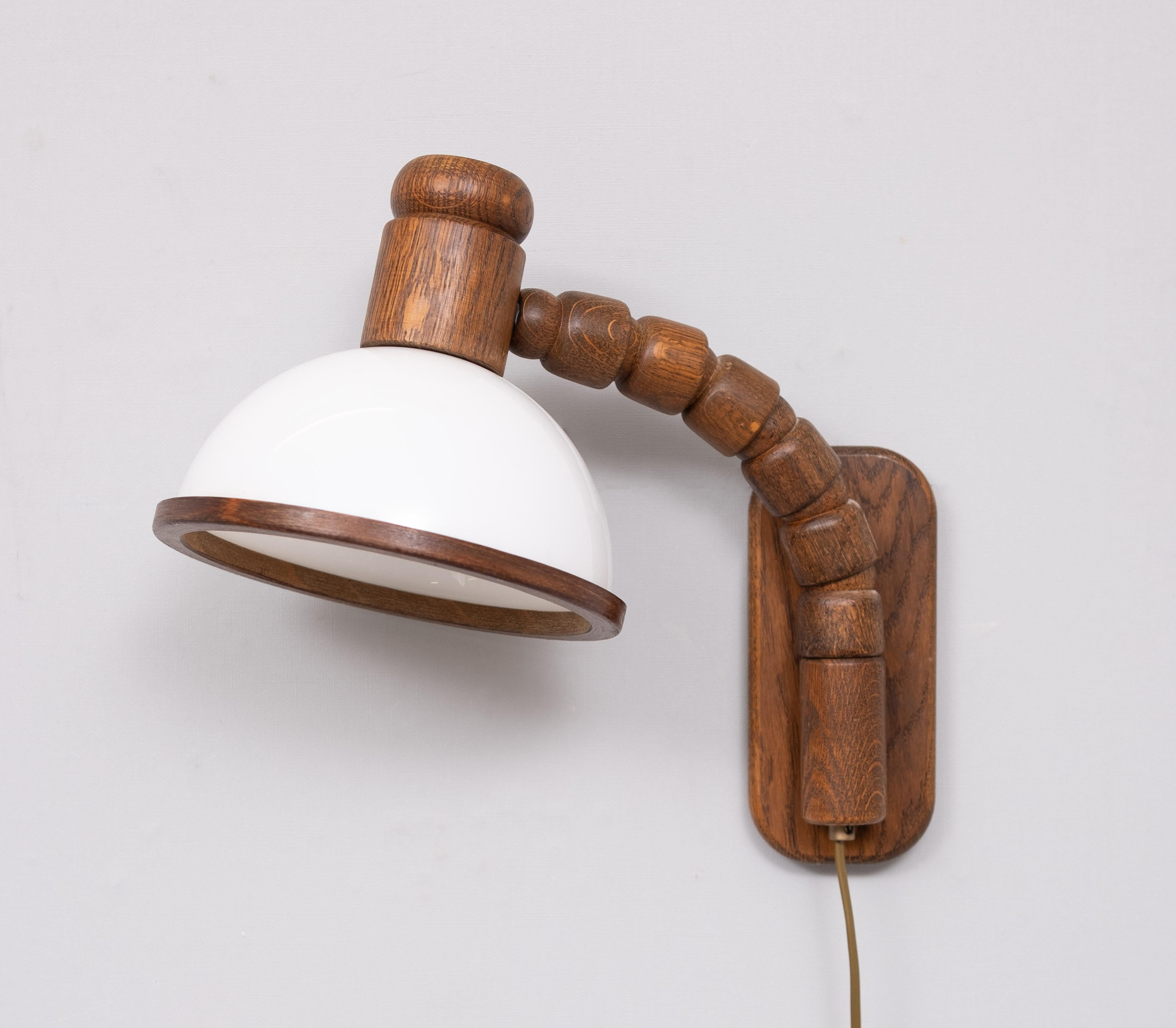 Steinhauer set Oak wood Wall lamps 1970s For Sale 3
