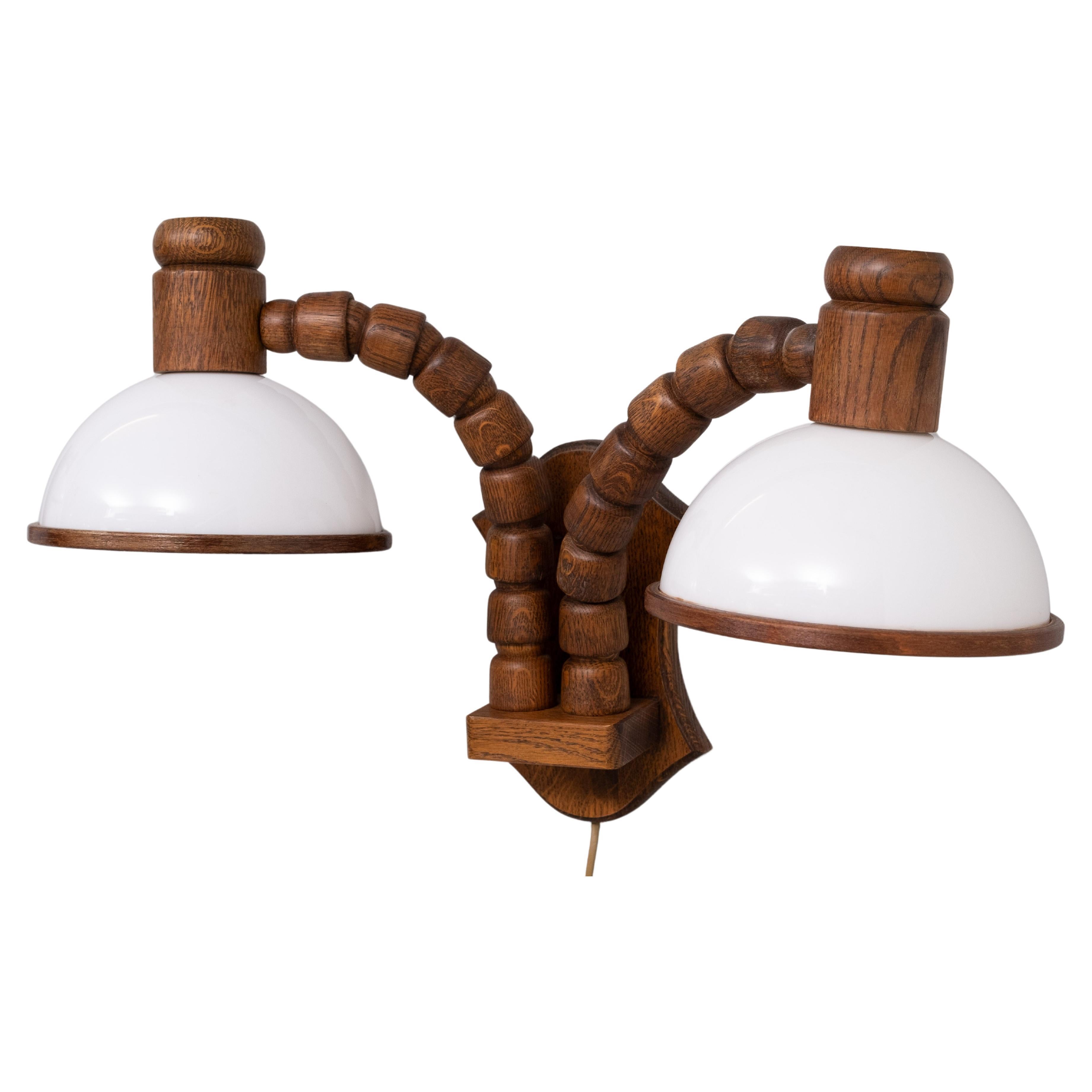 Steinhauer set Oak wood Wall lamps 1970s
