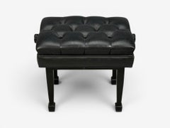 Steinway and Sons, Adjustable Piano Bench, Ebonized Wood, Leather, 2010s