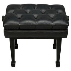 Steinway and Sons, Adjustable Piano Bench, Ebonized Wood, Leather, 2010s