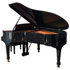 Steinway Baby Grand Piano with Matching Tufted Leather Stool