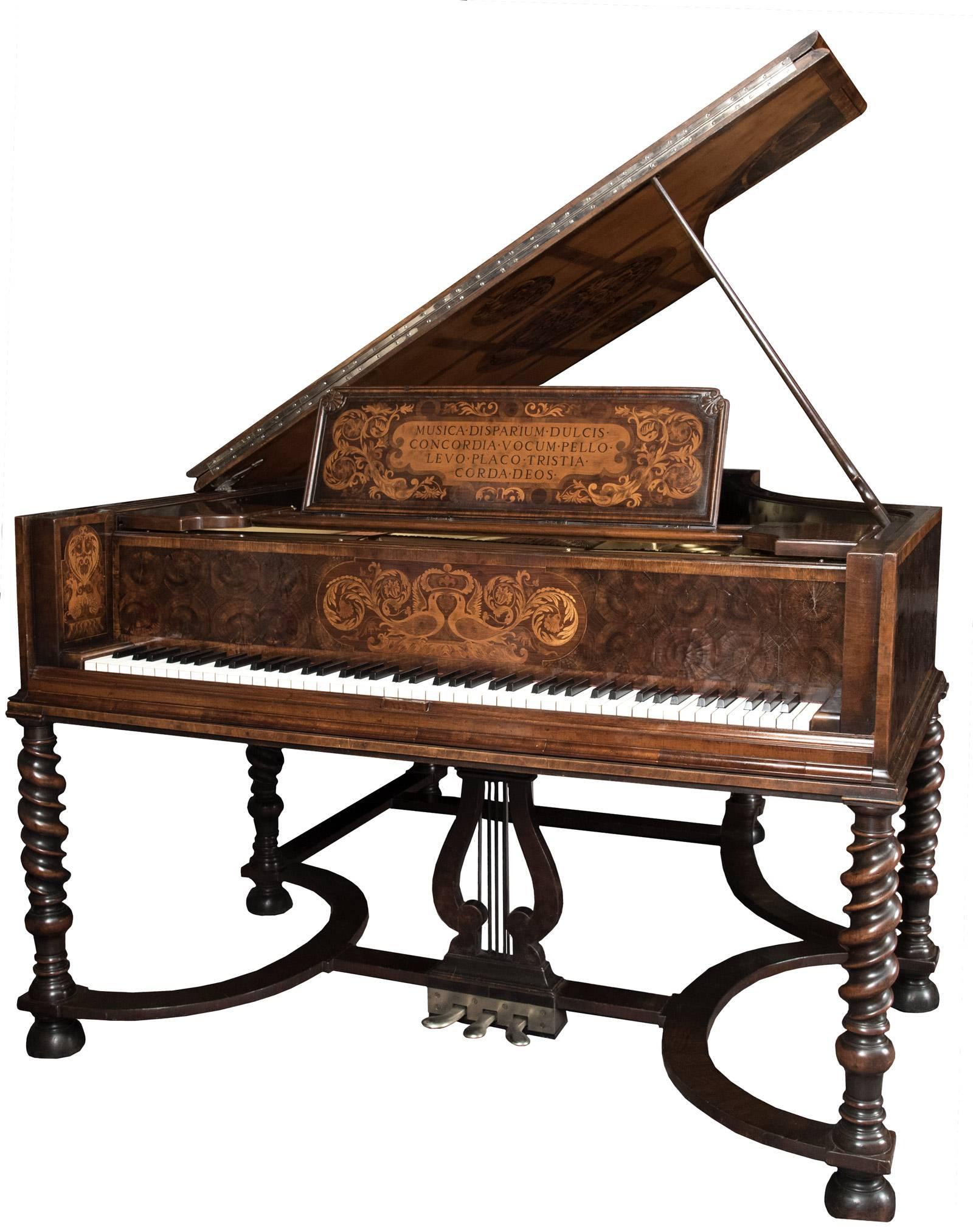 American Steinway Oyster Veneer and Inlay Marquetry Concert Grand Piano