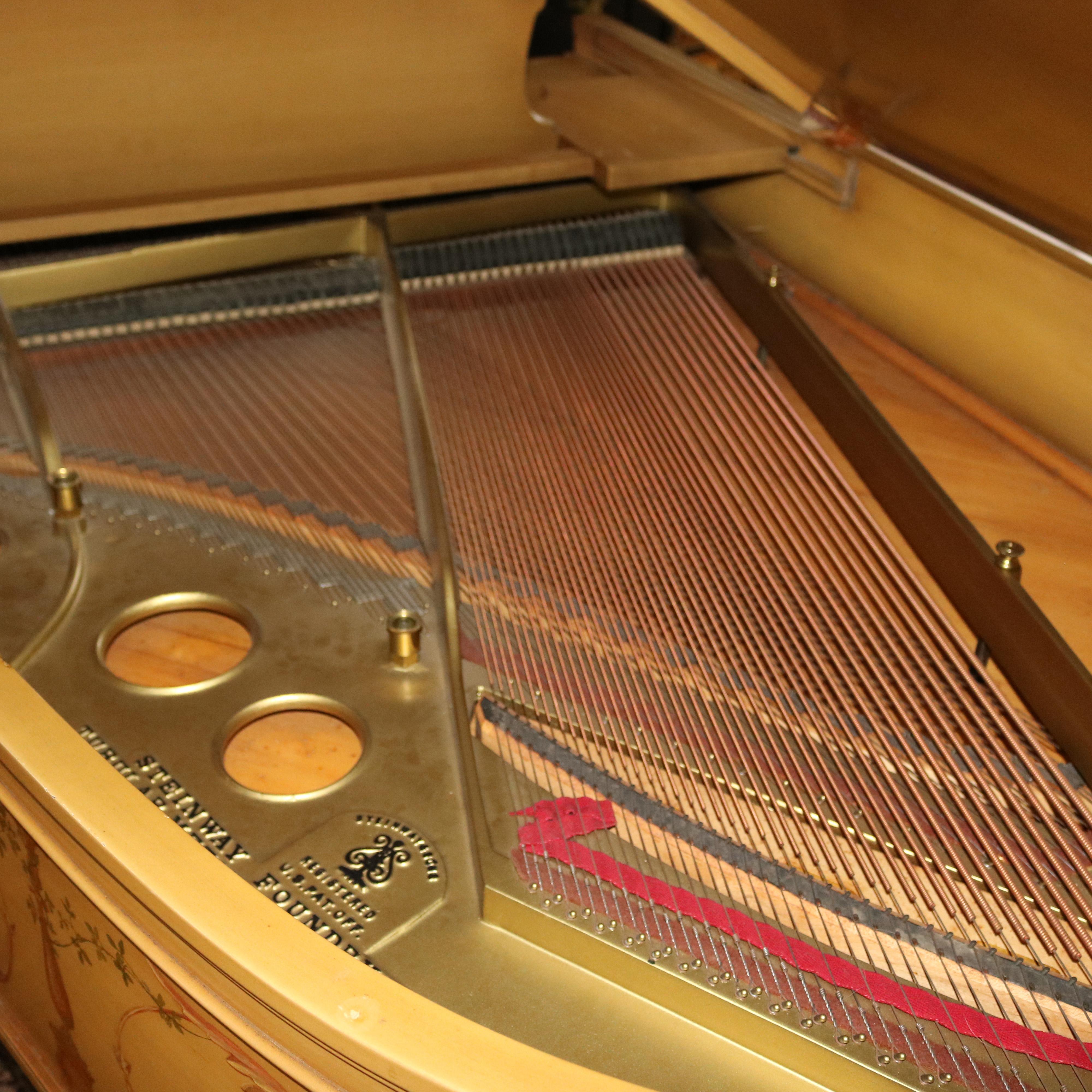 Steinway Duo Art M Aeolian Player Grand Piano, Custom Painted Decorated, 20th C 1