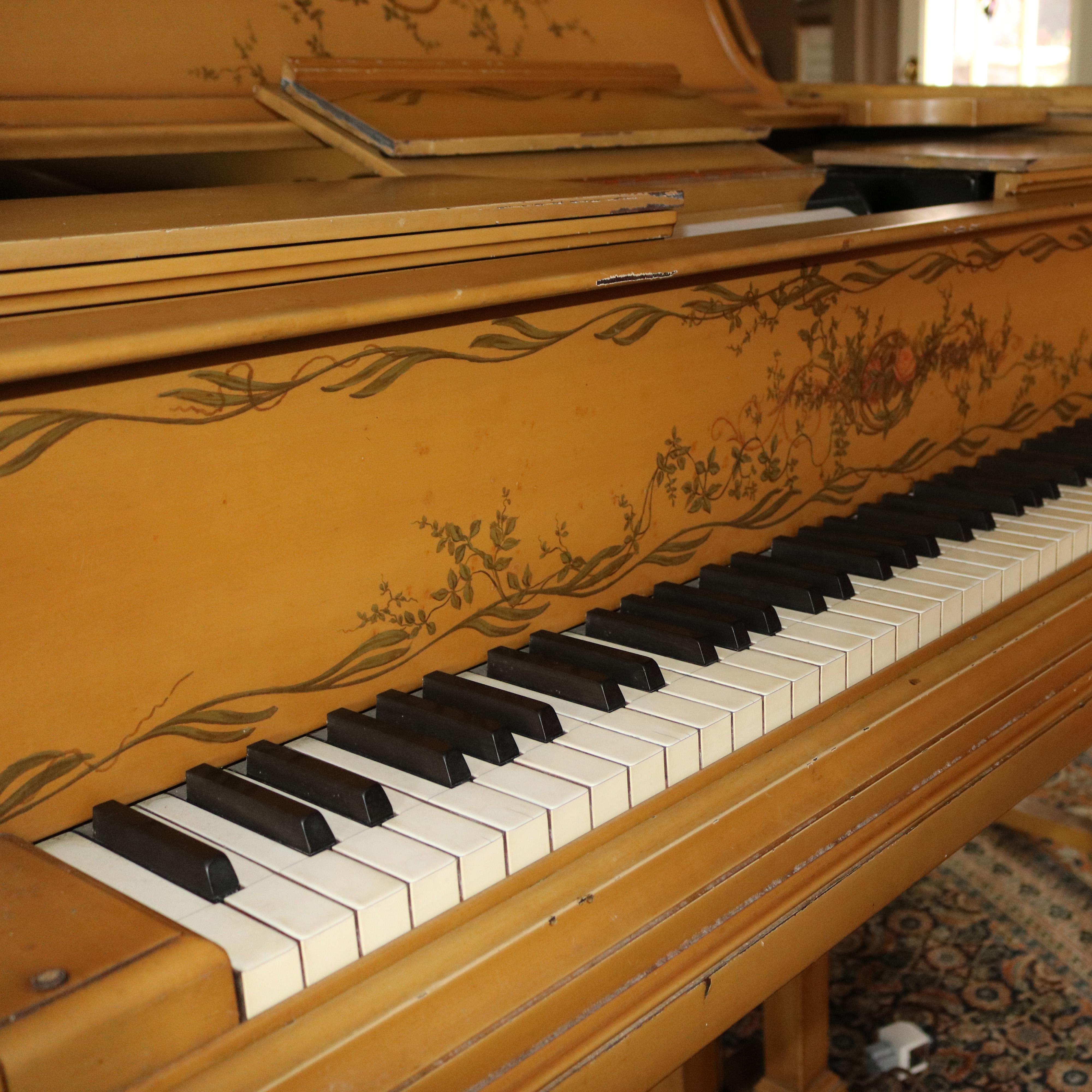 Steinway Duo Art M Aeolian Player Grand Piano, Custom Painted Decorated, 20th C 3